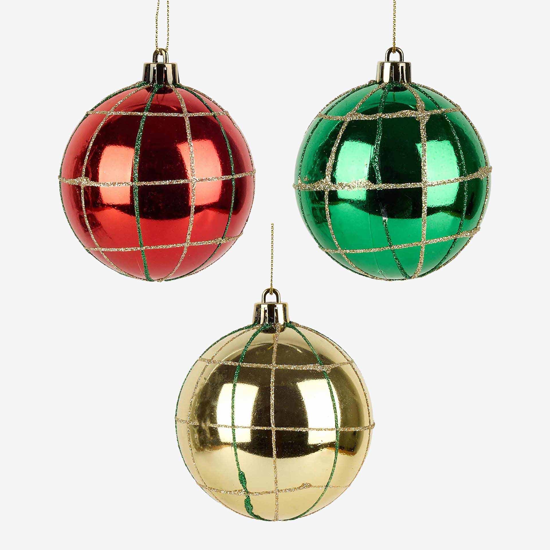 Set de 12 bolas decorativas brillo &Oslash;8cm