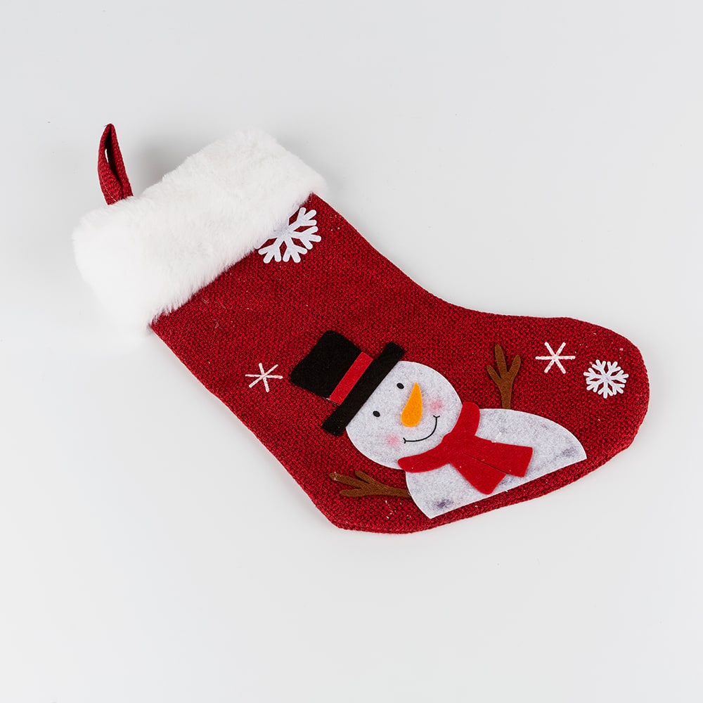Calcetín rojo Snowman 26cm