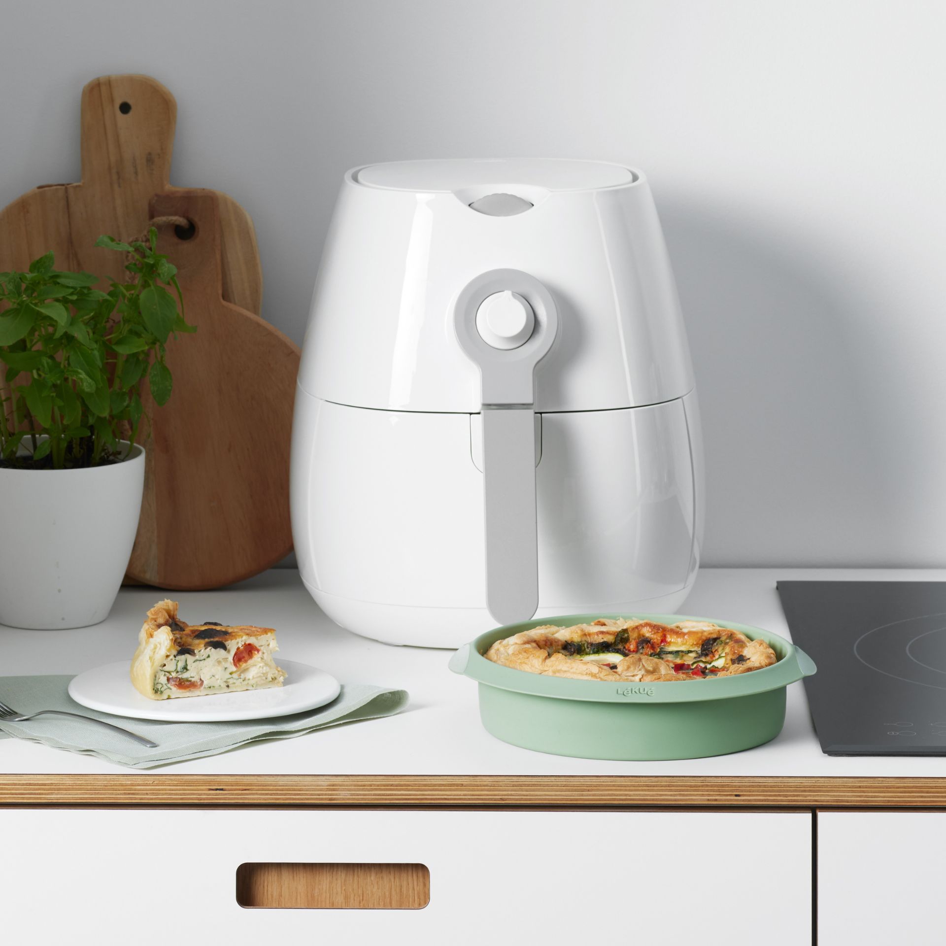 Cesta para freidora aire silicona verde &Oslash;20cm - L&eacute;ku&eacute;