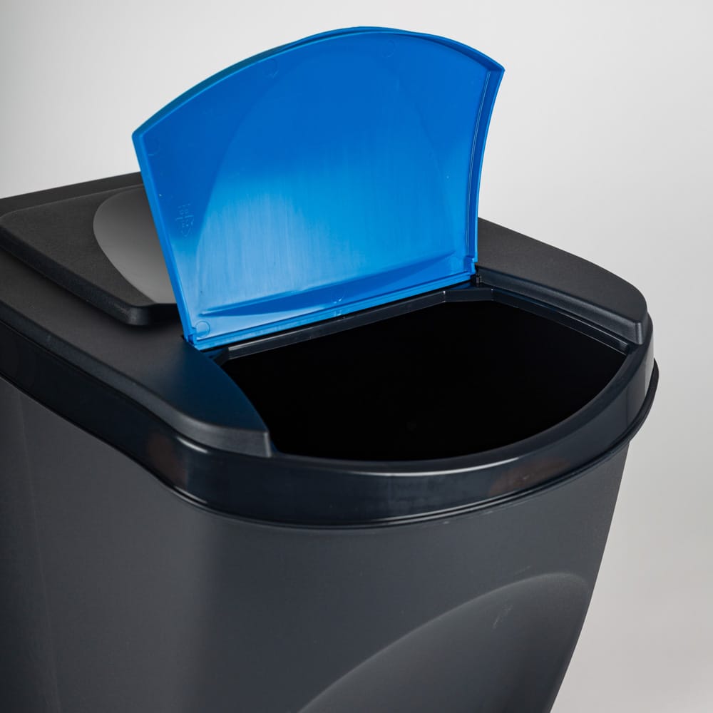 Set de 3 cubos de reciclaje de plástico 40x30x34cm