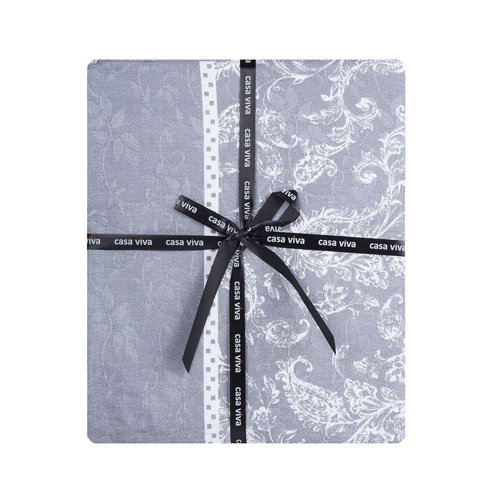 Mantel de algodón Jacquard Gris 150x150cm