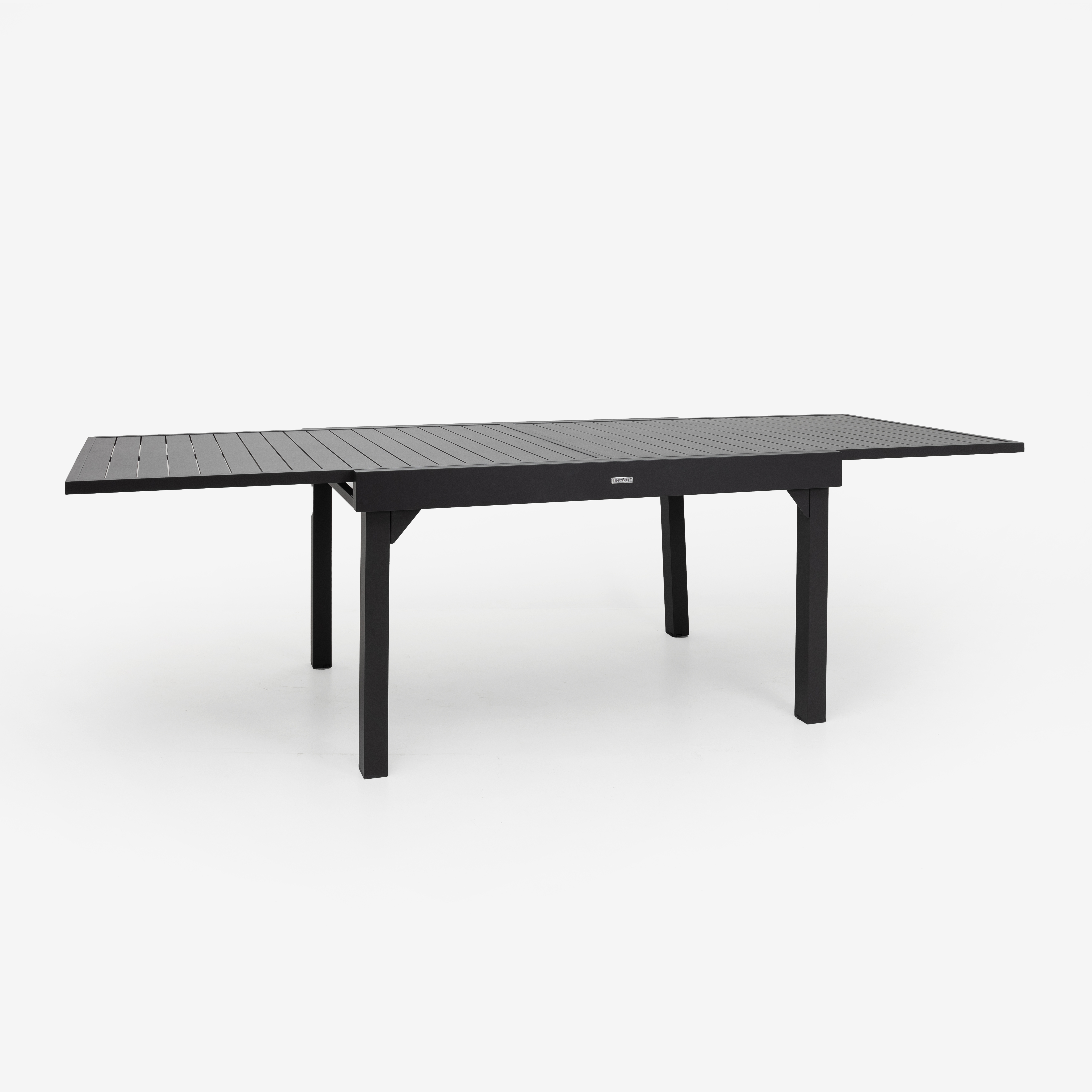 Mesa de jard&iacute;n extensible de aluminio gris Flamin 135/270x90cm