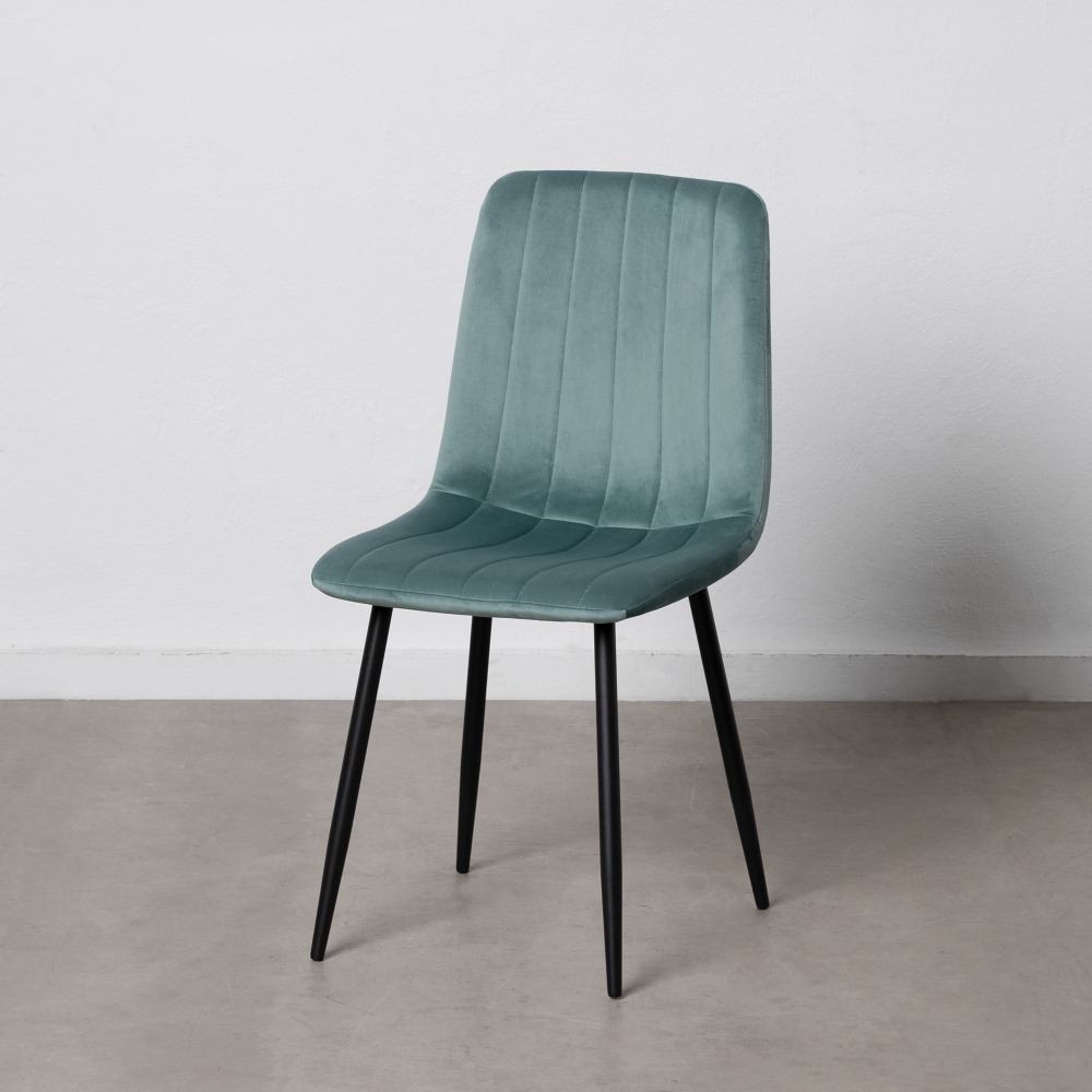 Set de 4 sillas de comedor velvet aguamarina Izabal 55x44x88cm