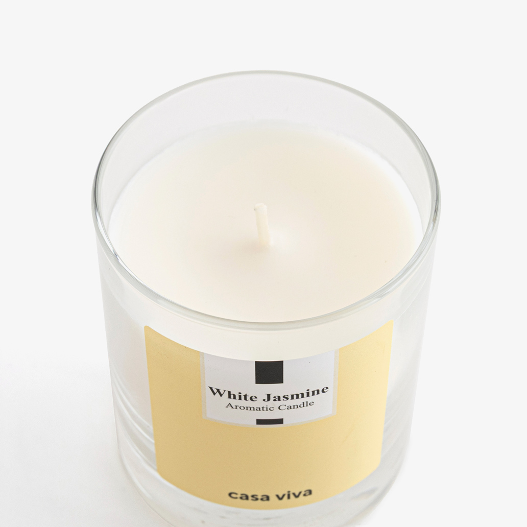 Vela arom&aacute;tica en vaso de cristal white jasmine Air 200ml Casa Viva