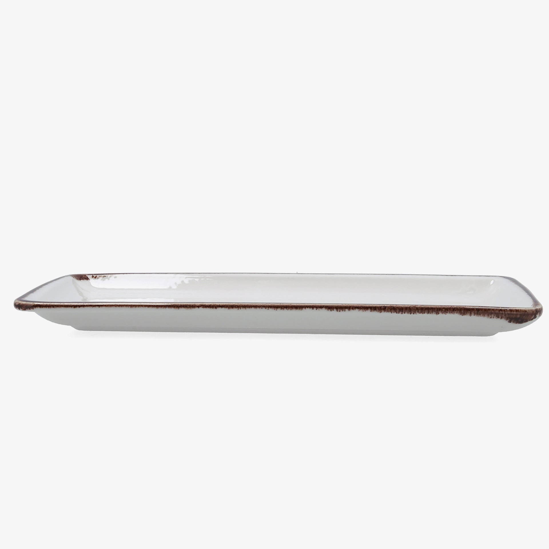 Bandeja rectangular blanca de porcelana Pietra 34x16cm