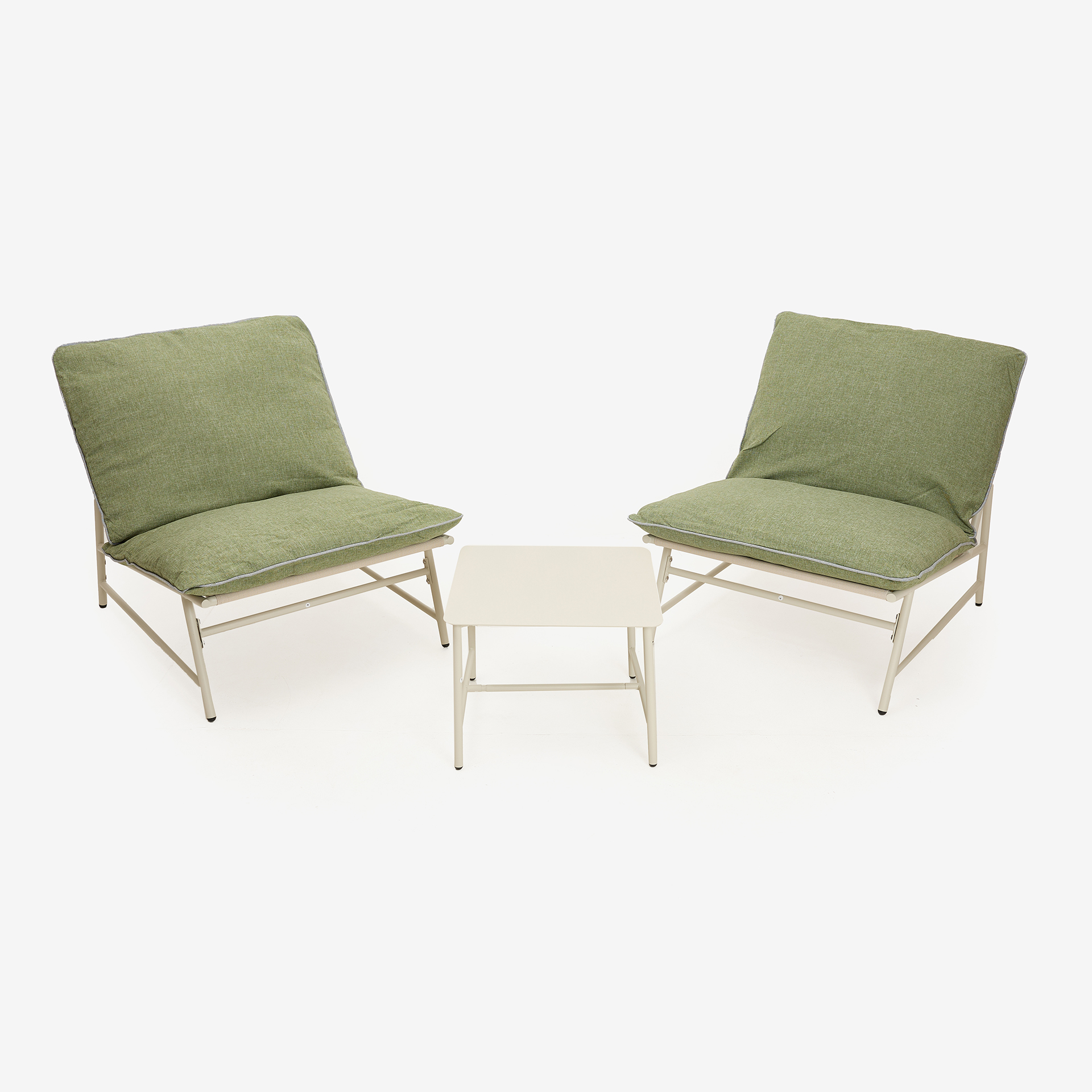 Set de jardín de 3 piezas acero inoxidable verde Citera