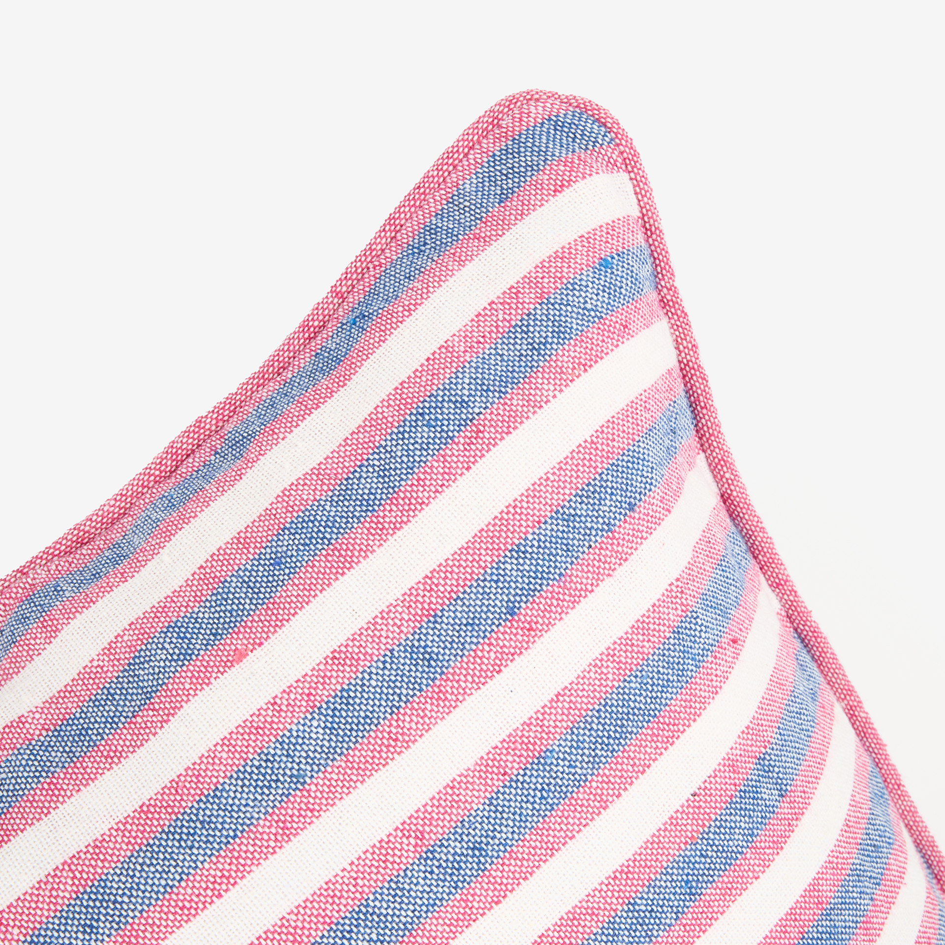 Funda de cojín de algodón rayas azules y rojas Marita 45x45cm