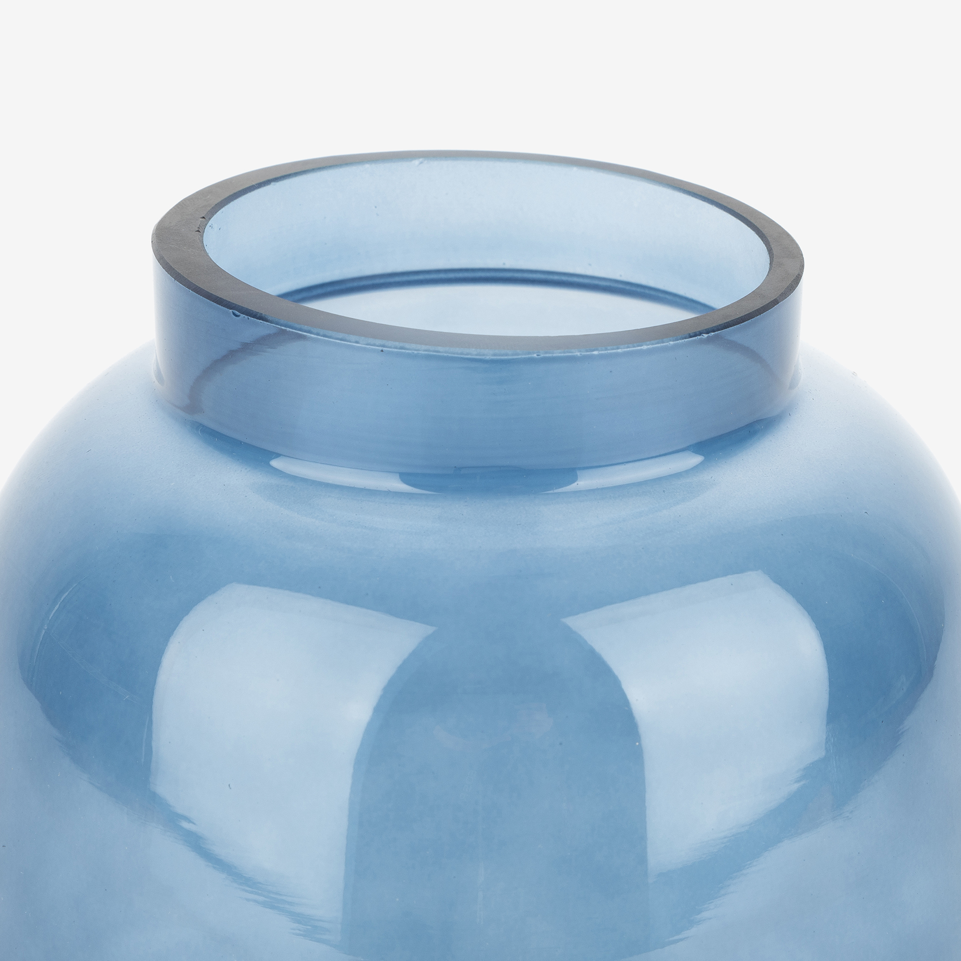 Jarrón de cristal azul Zafiro Ø15x17cm