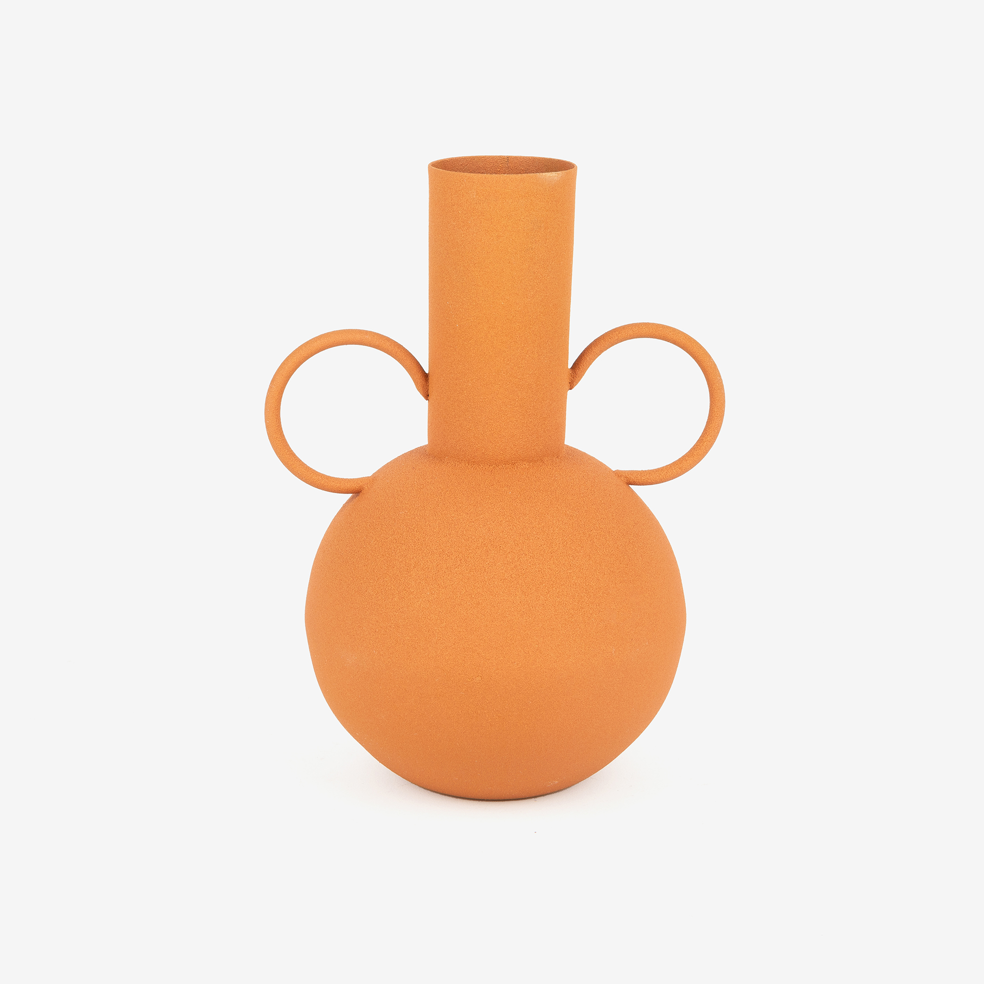 Jarrón con asa de metal terracota Brenda 16x25cm