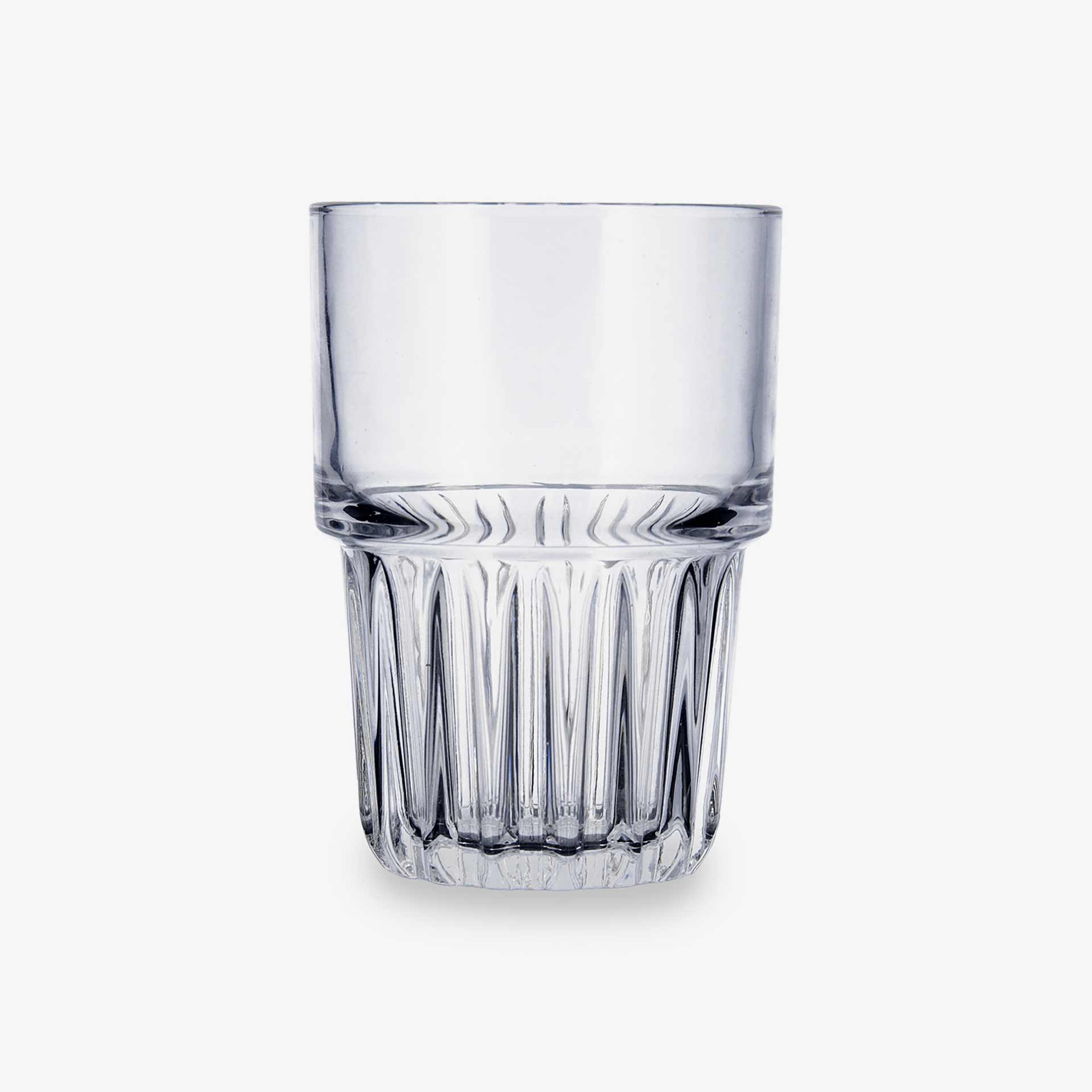 Vaso alto de vidrio transparente apilable Block 39cl