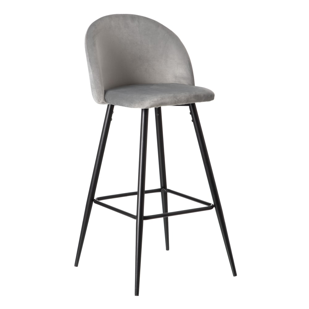 Set de 2 taburetes altos de metal gris Caleb 40x48x102cm