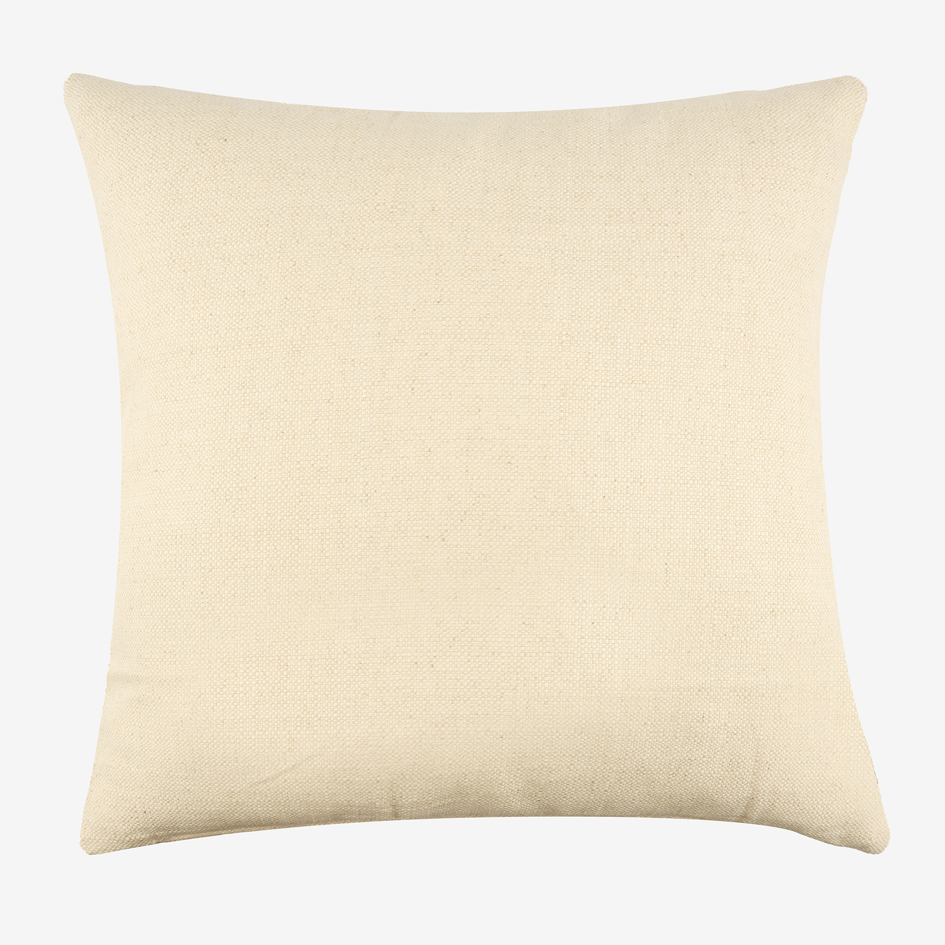 Funda de coj&iacute;n de algod&oacute;n y lino cuadrada beige 45x45cm