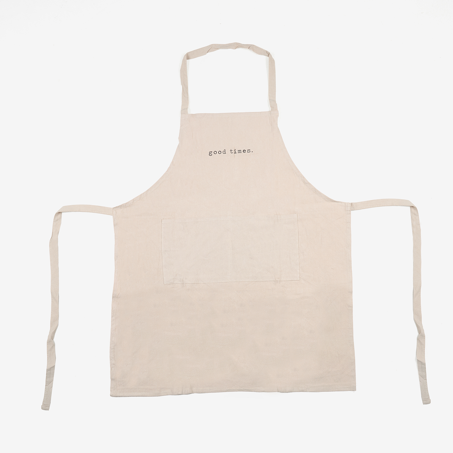 Delantal de cocina de algod&oacute;n beige 80x70cm