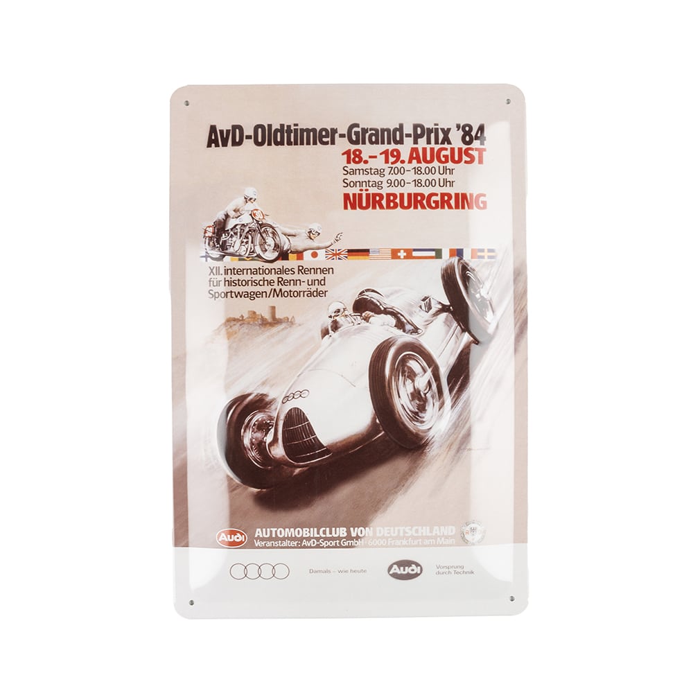 Placa de metal Audi Oldtimer Grand Prix 20x30cm