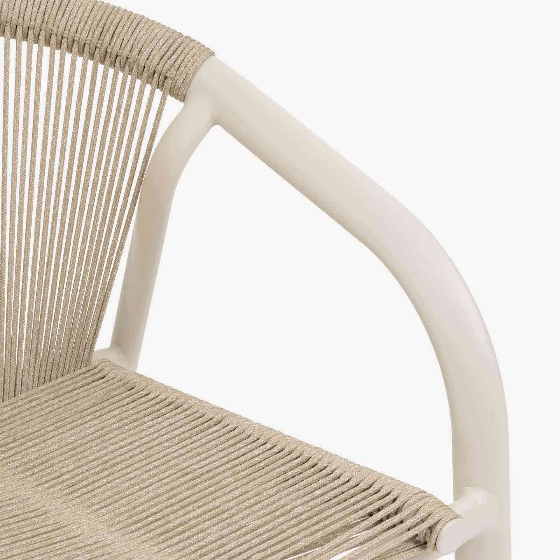 Silla de jard&iacute;n apilable de aluminio crema Rivan 57x62x80cm