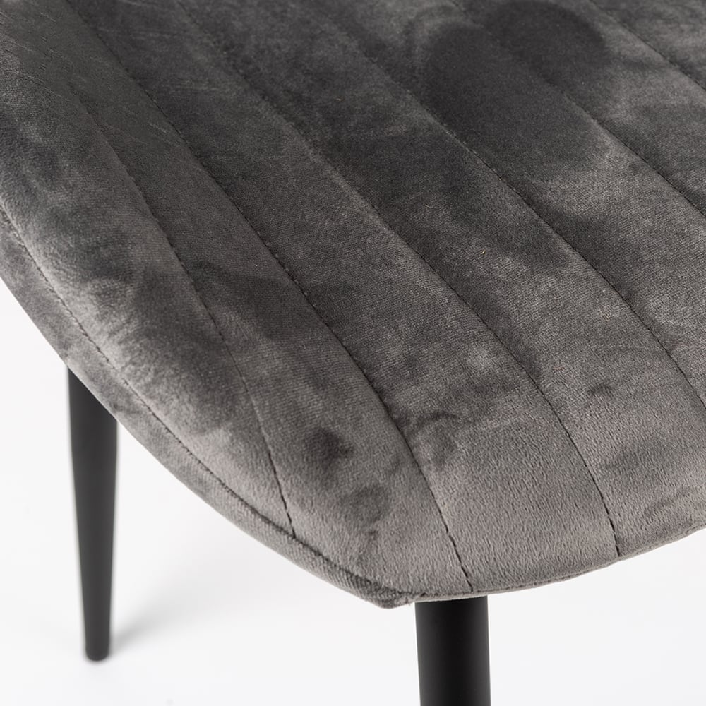 Silla de comedor de terciopelo gris Lydia 54x50x86cm Clau&Chloe