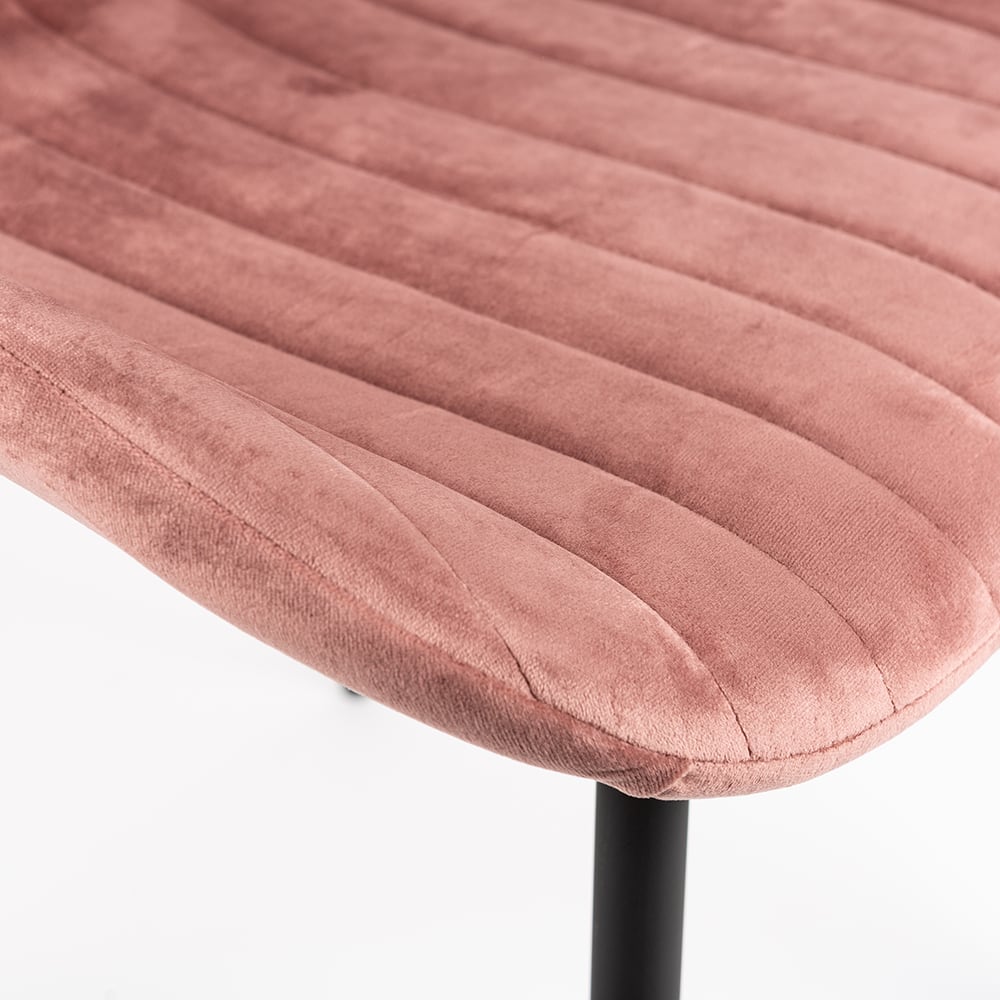 Silla de comedor de terciopelo rosa Lydia 54x50x86cm Clau&Chloe