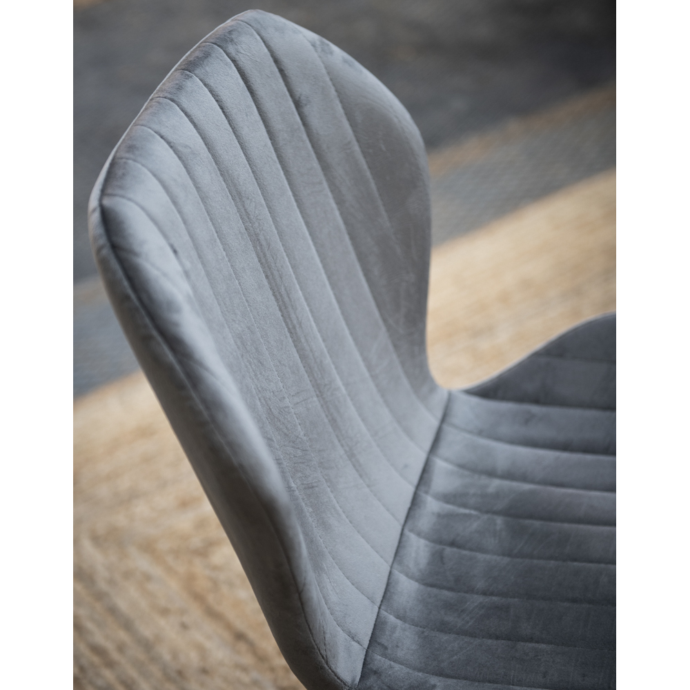 Silla de comedor de terciopelo gris Lydia 54x50x86cm Clau&Chloe