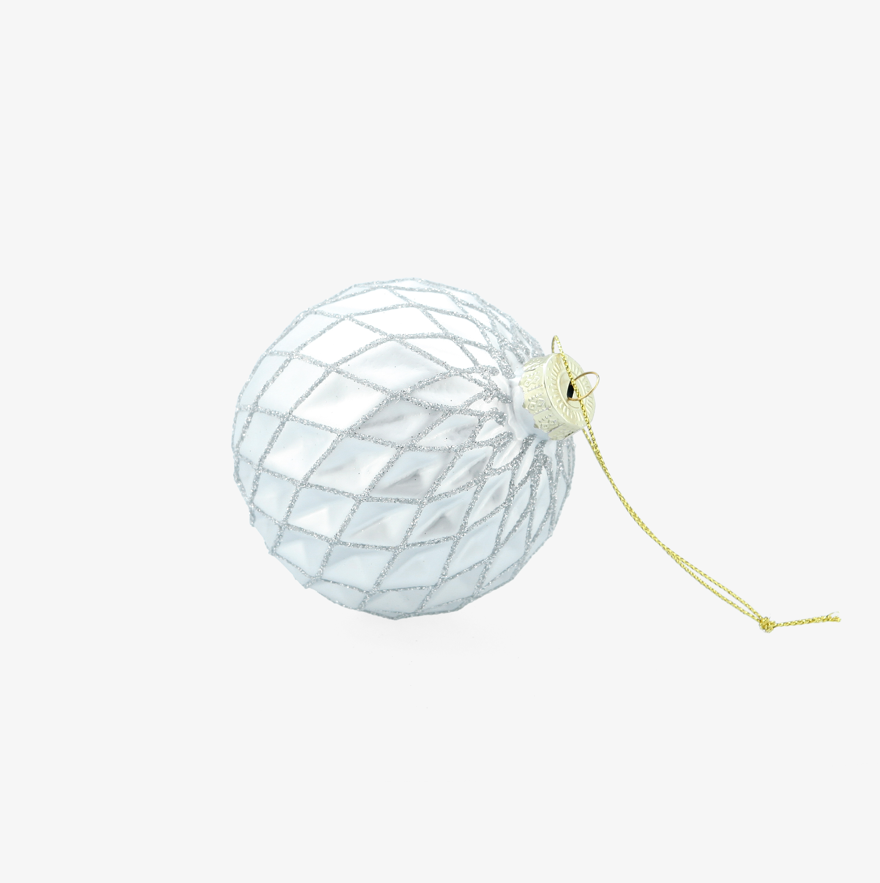 Bola de Navidad plateada de cristal &Oslash;8cm