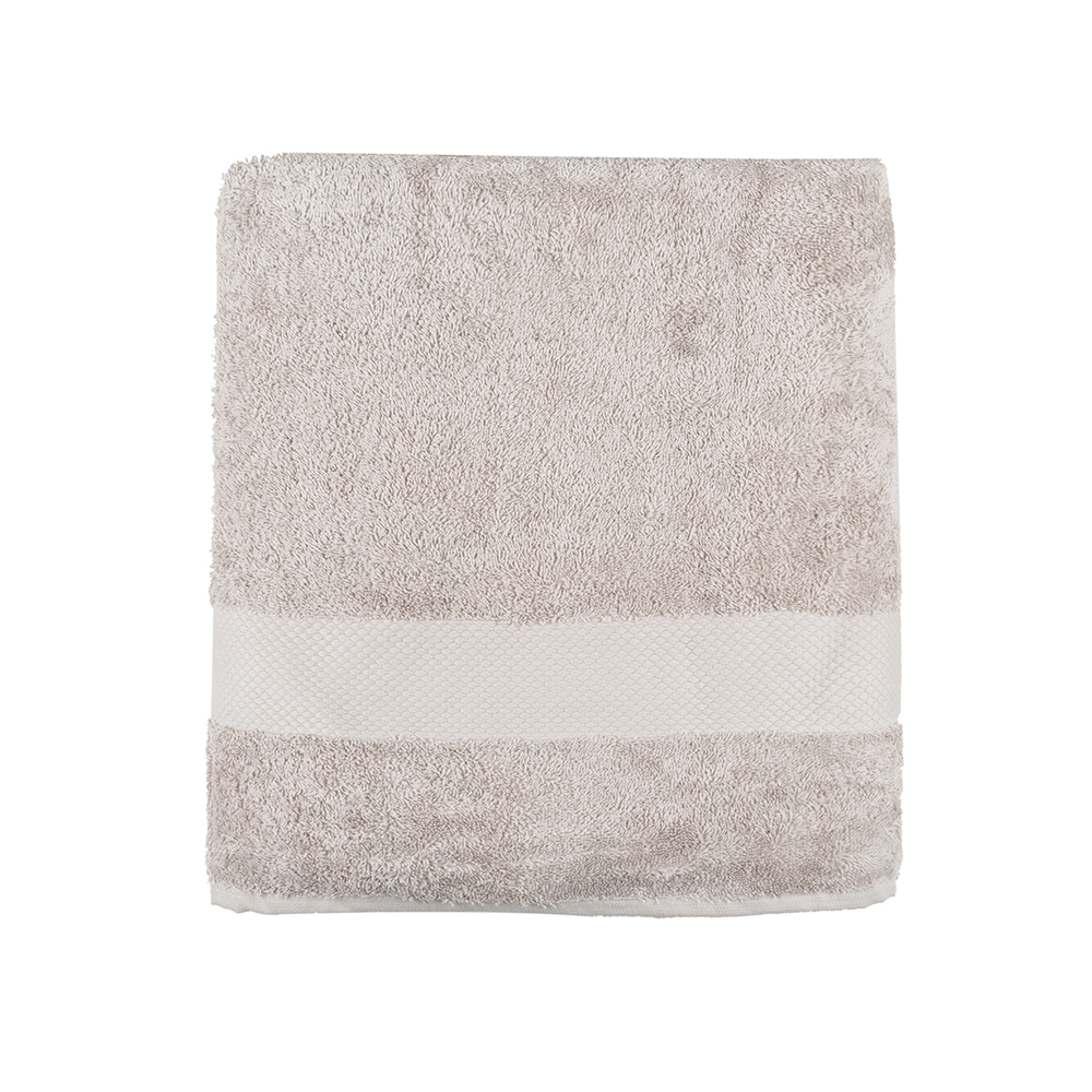 Toalla de ducha XL de algodón beige Vic 100x150cm - 500 gr/m²