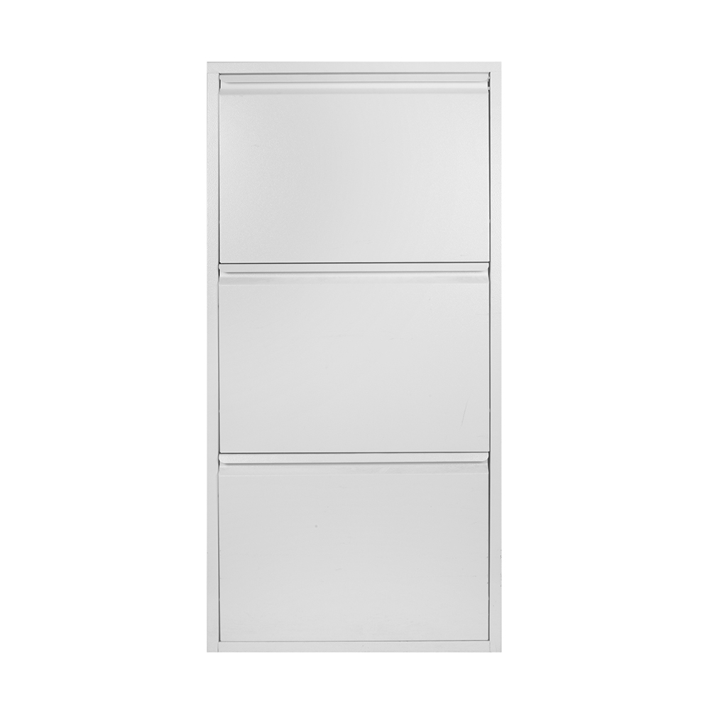 Zapatero blanco metálico 3 departamentos 50x14x103cm