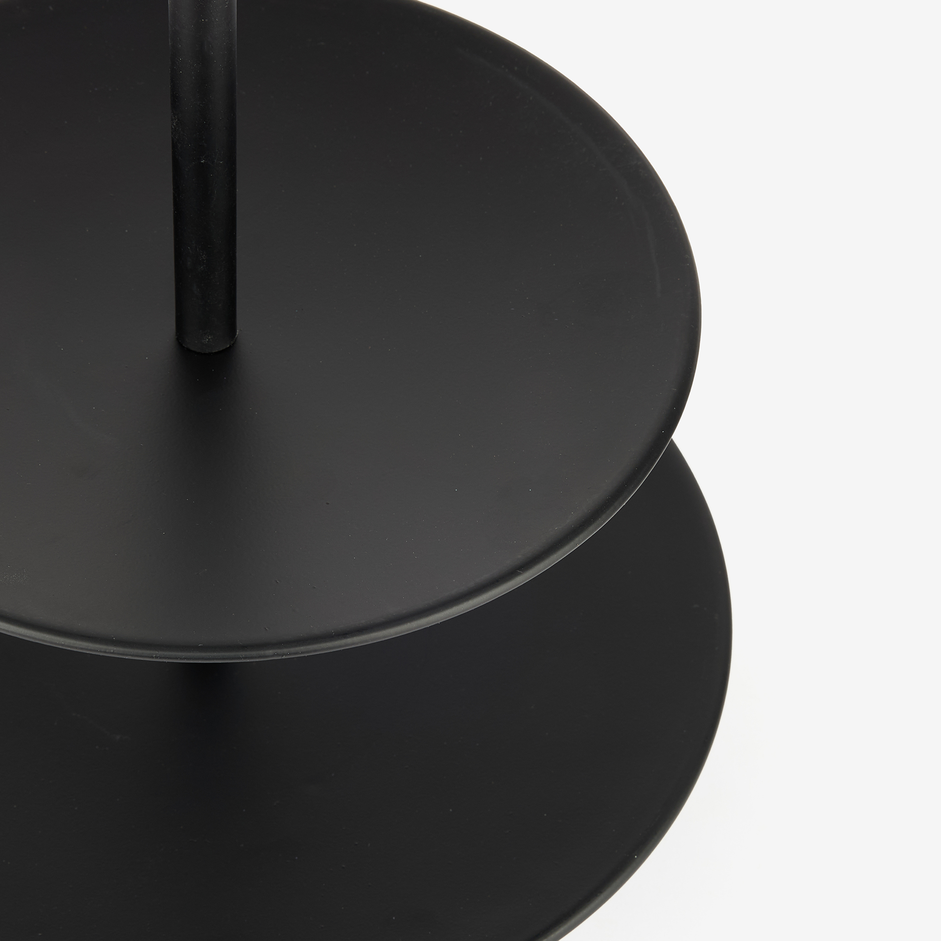 Expositor de porcelana de 2 pisos negro 30cm