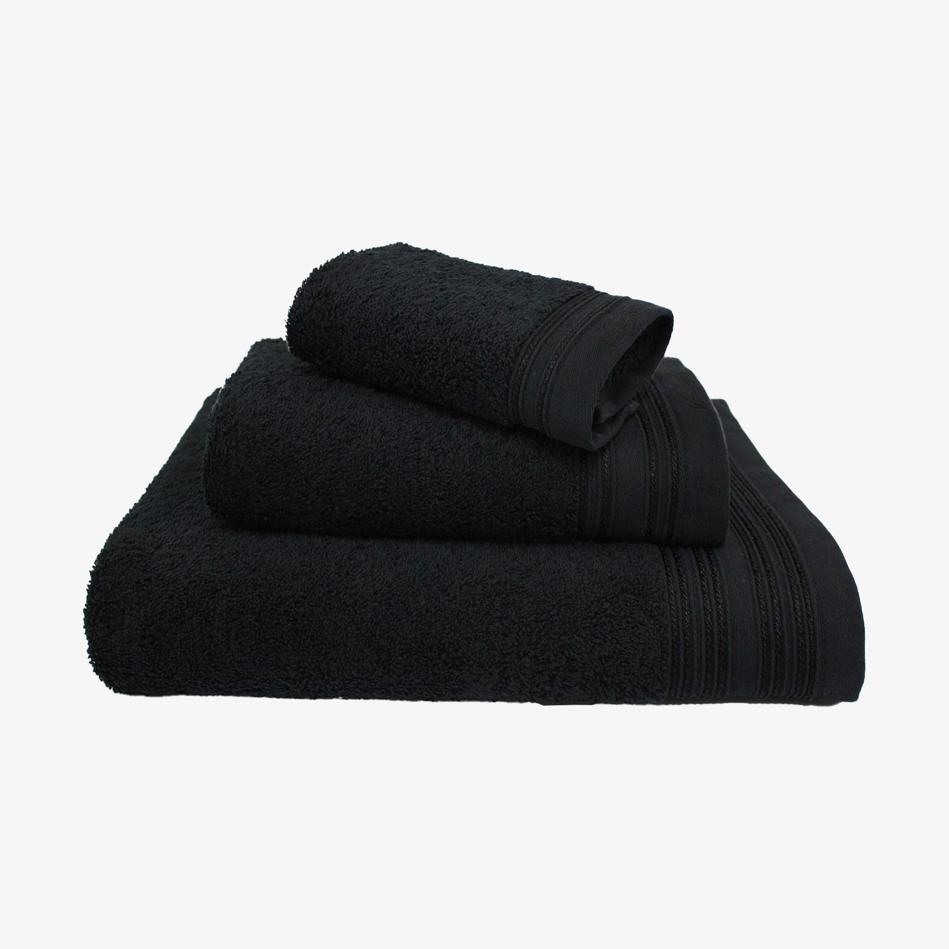 Set de 3 toallas de algod&oacute;n negro Porto - 500 gr/m&sup2;