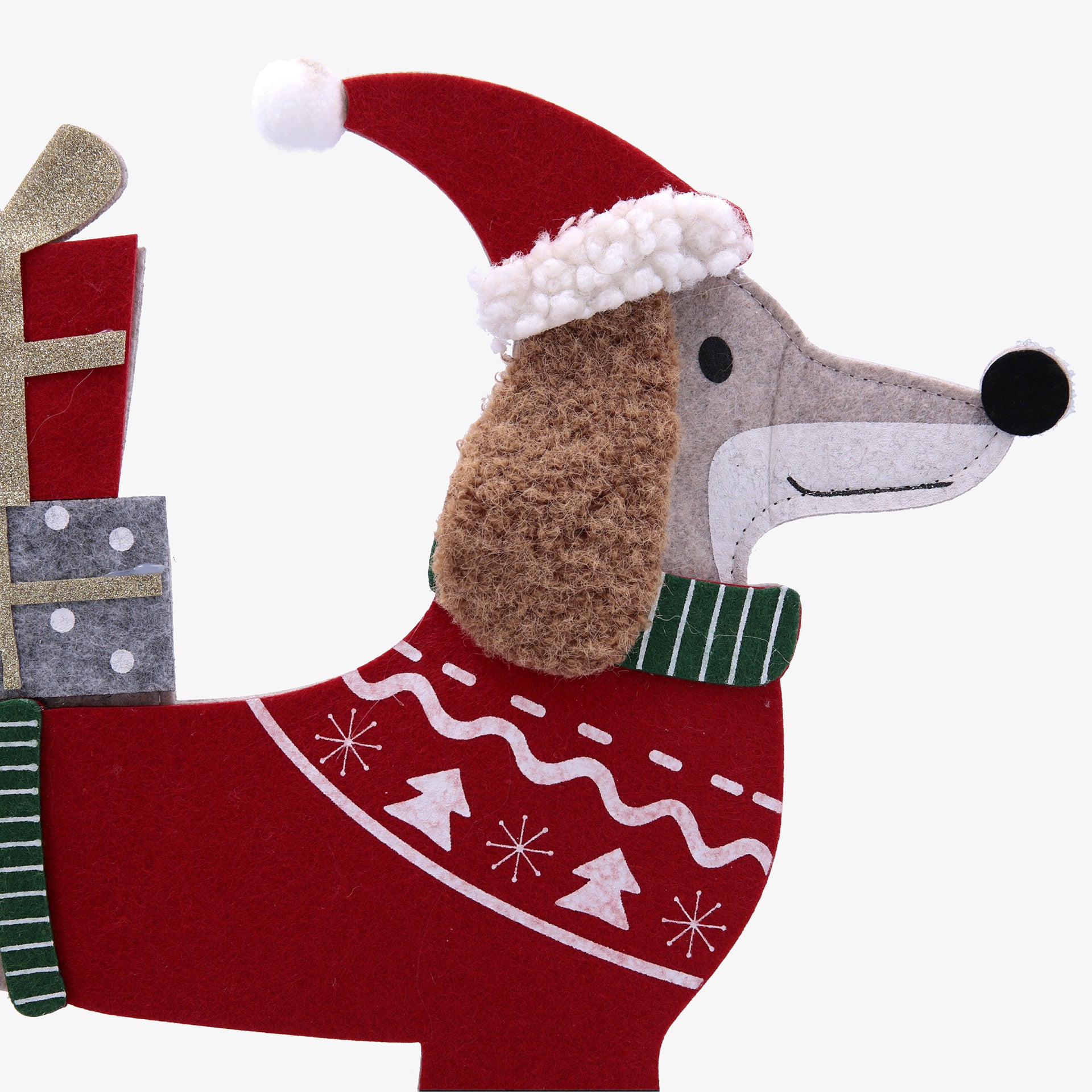 Figura decorativa navideña de perro 41.5x5x29cm