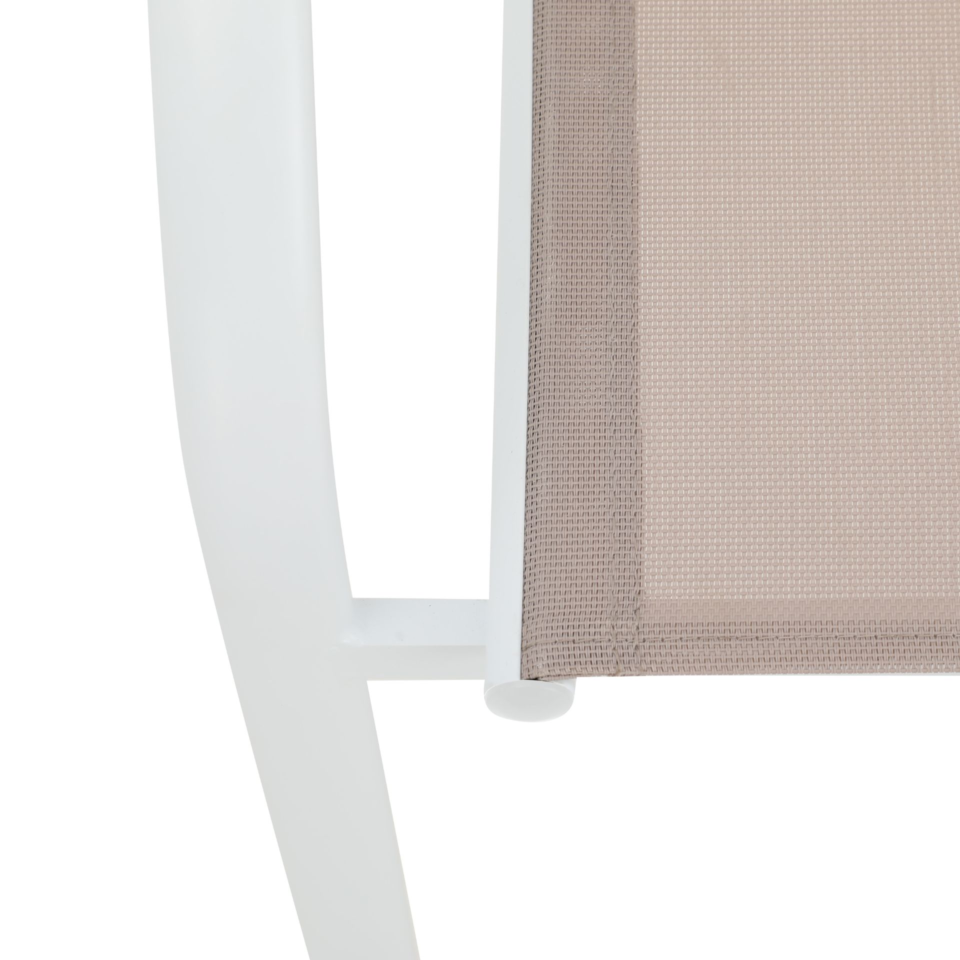 Silla de jardín de aluminio y textilene blanca Tabarca 56x62x88cm