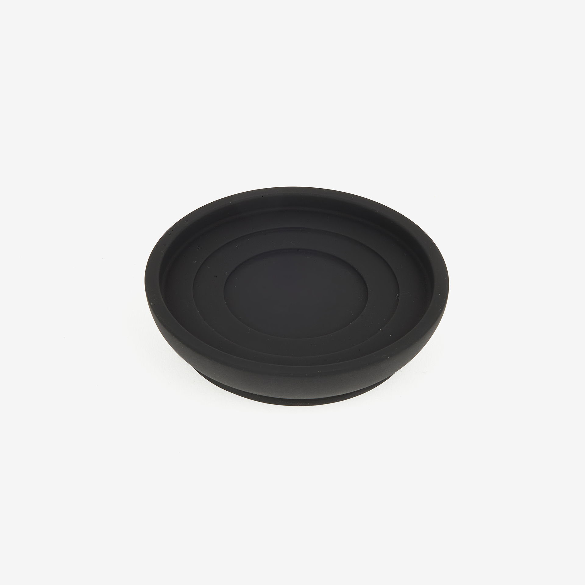 Jabonera negra de poliresina Carbon Ø11cm