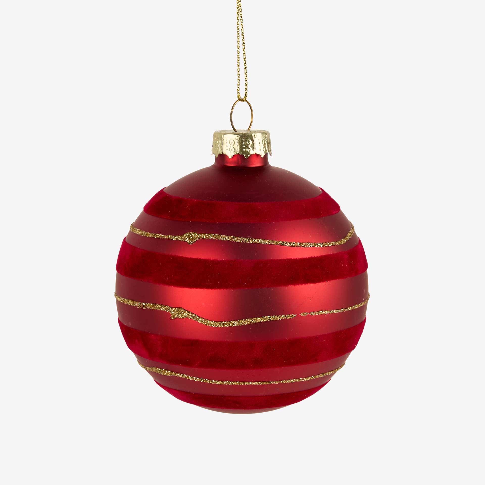 Set de 12 bolas decorativas rojas brillo Ø8cm