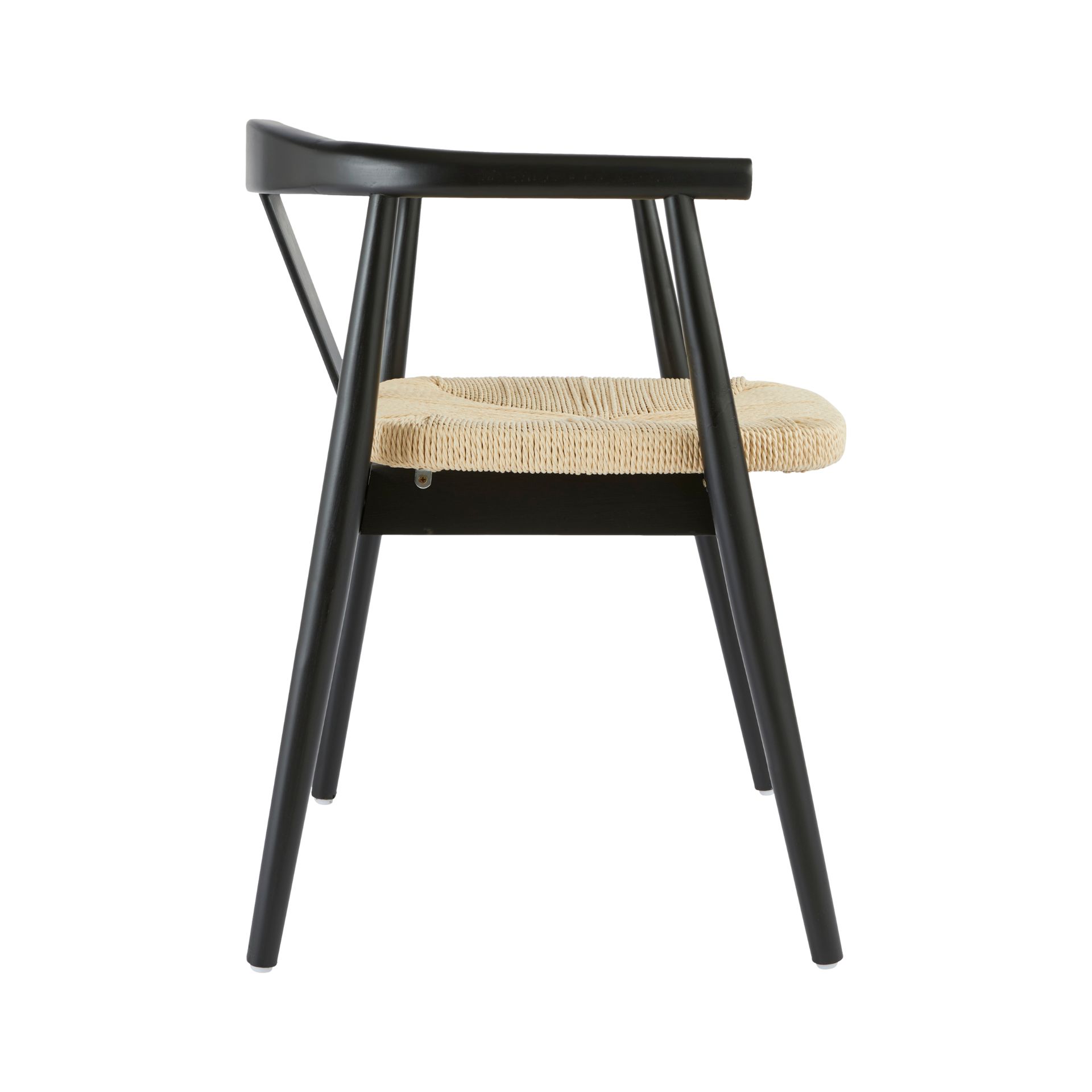 Silla de comedor de madera de haya negra Lilia 56x56x73cm