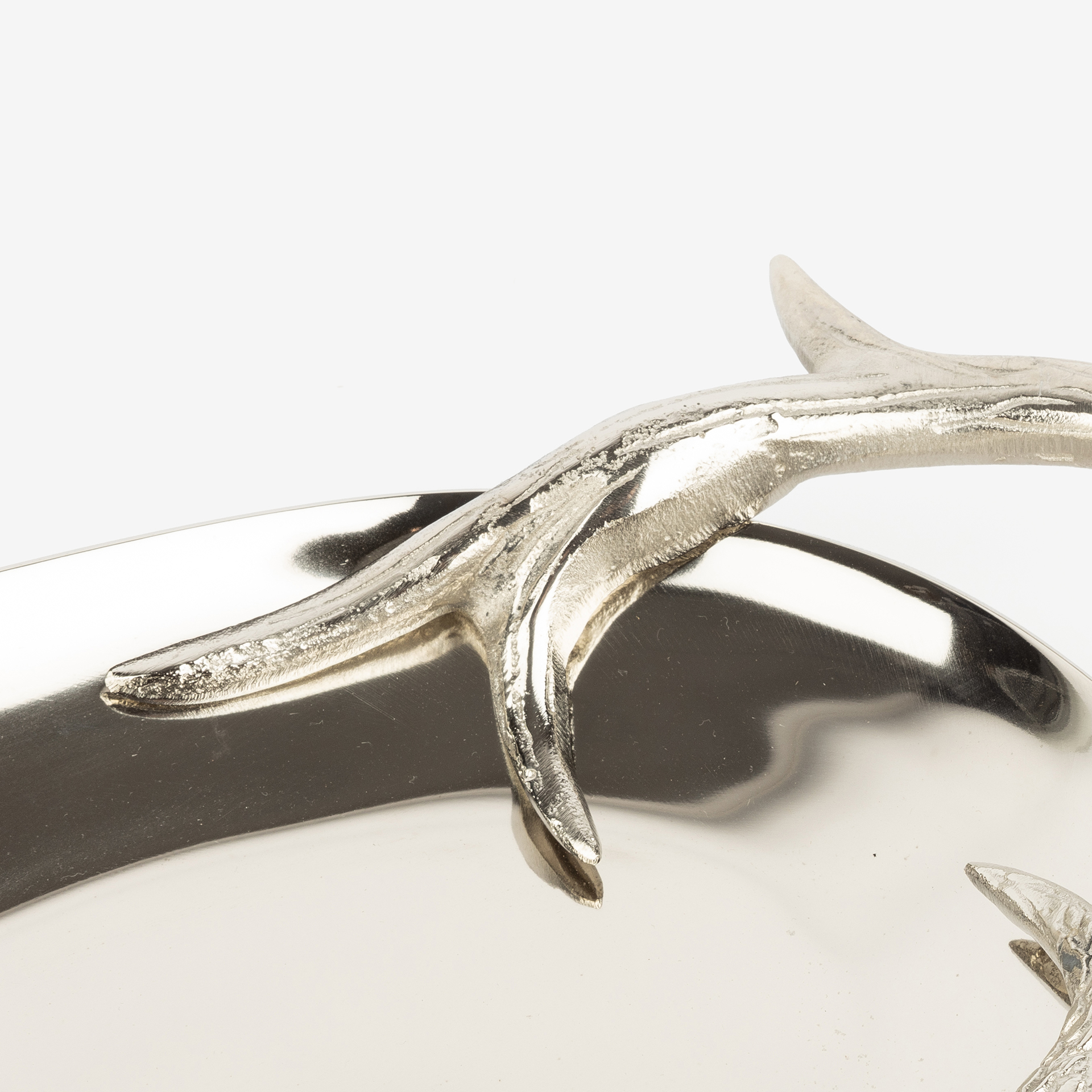 Centro de mesa e aluminio plateado 54x27cm