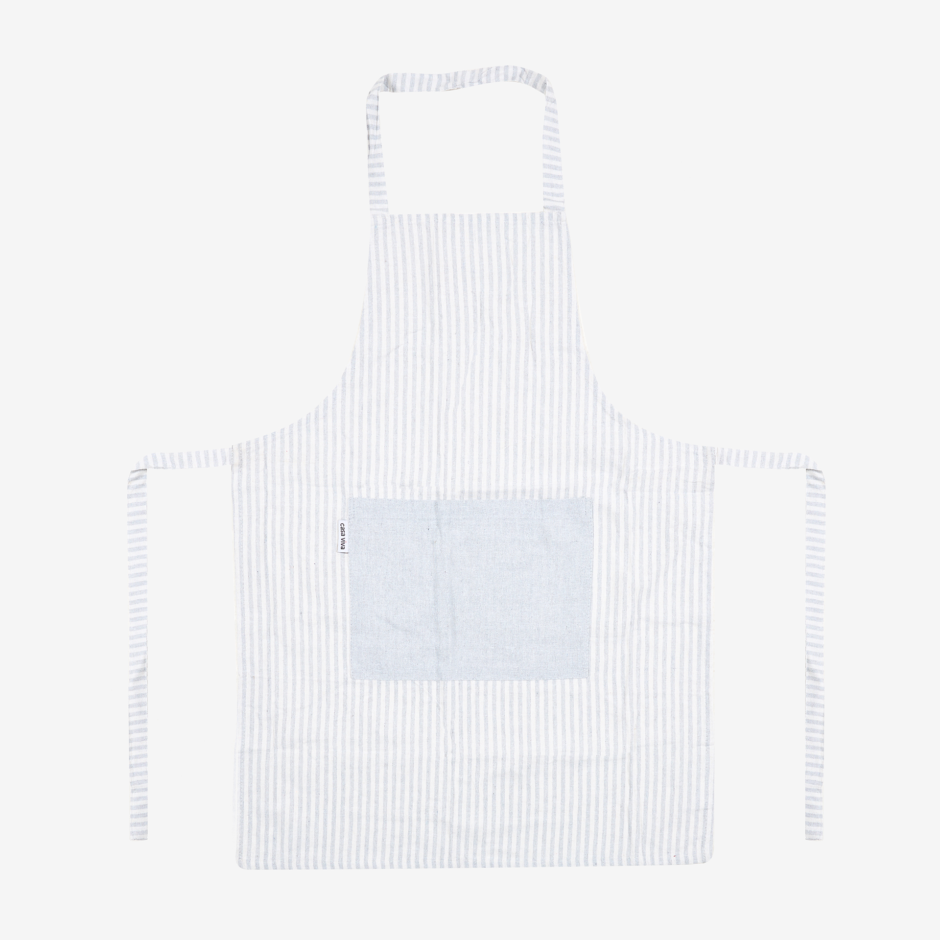 Delantal de algodón con rayas grises 60x80cm