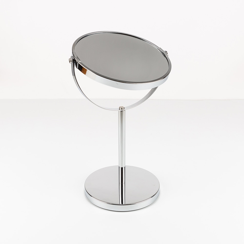 Espejo de ba&ntilde;o con pie de metal 3 aumentos 15x35cm