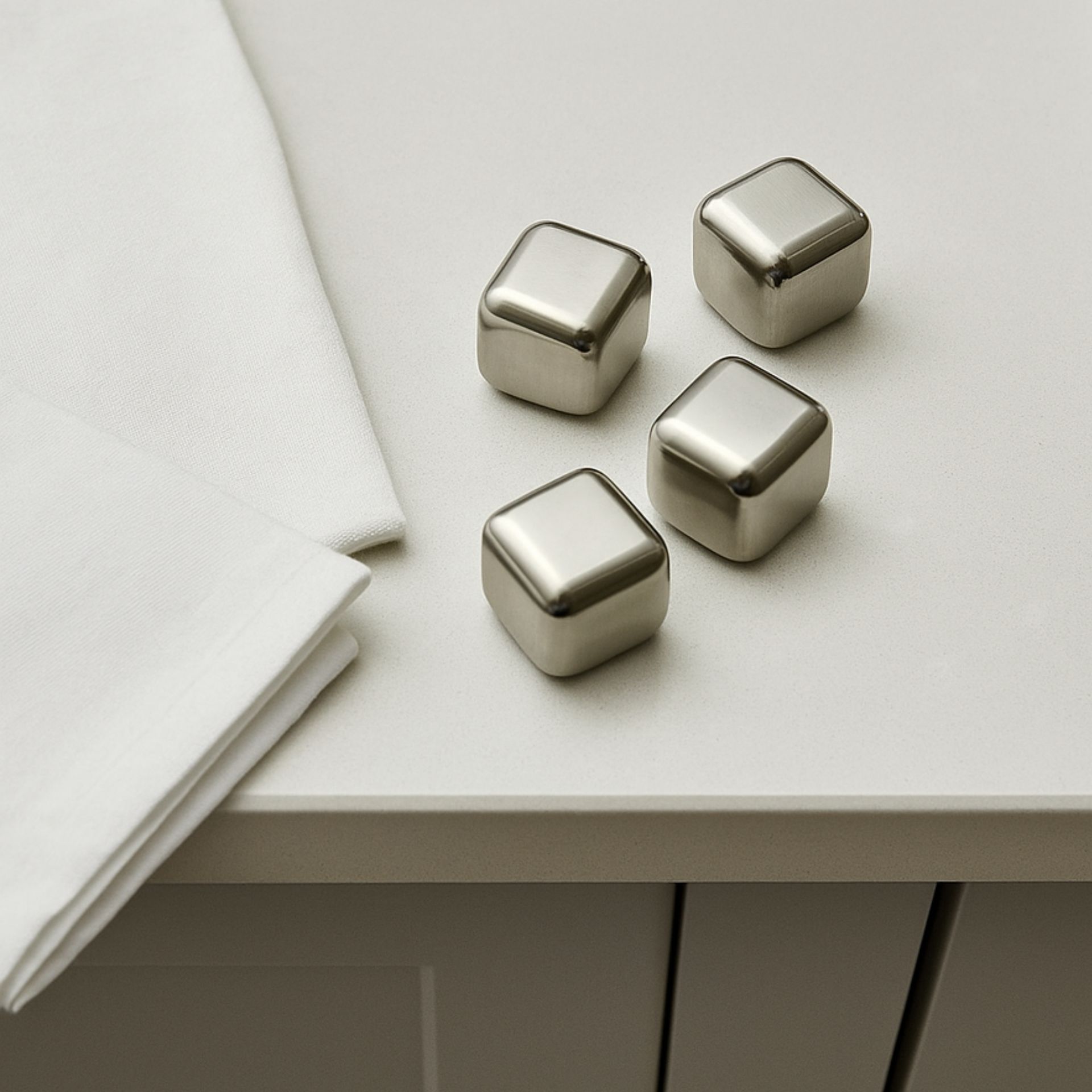 Set de 4 cubitos de acero inoxidable