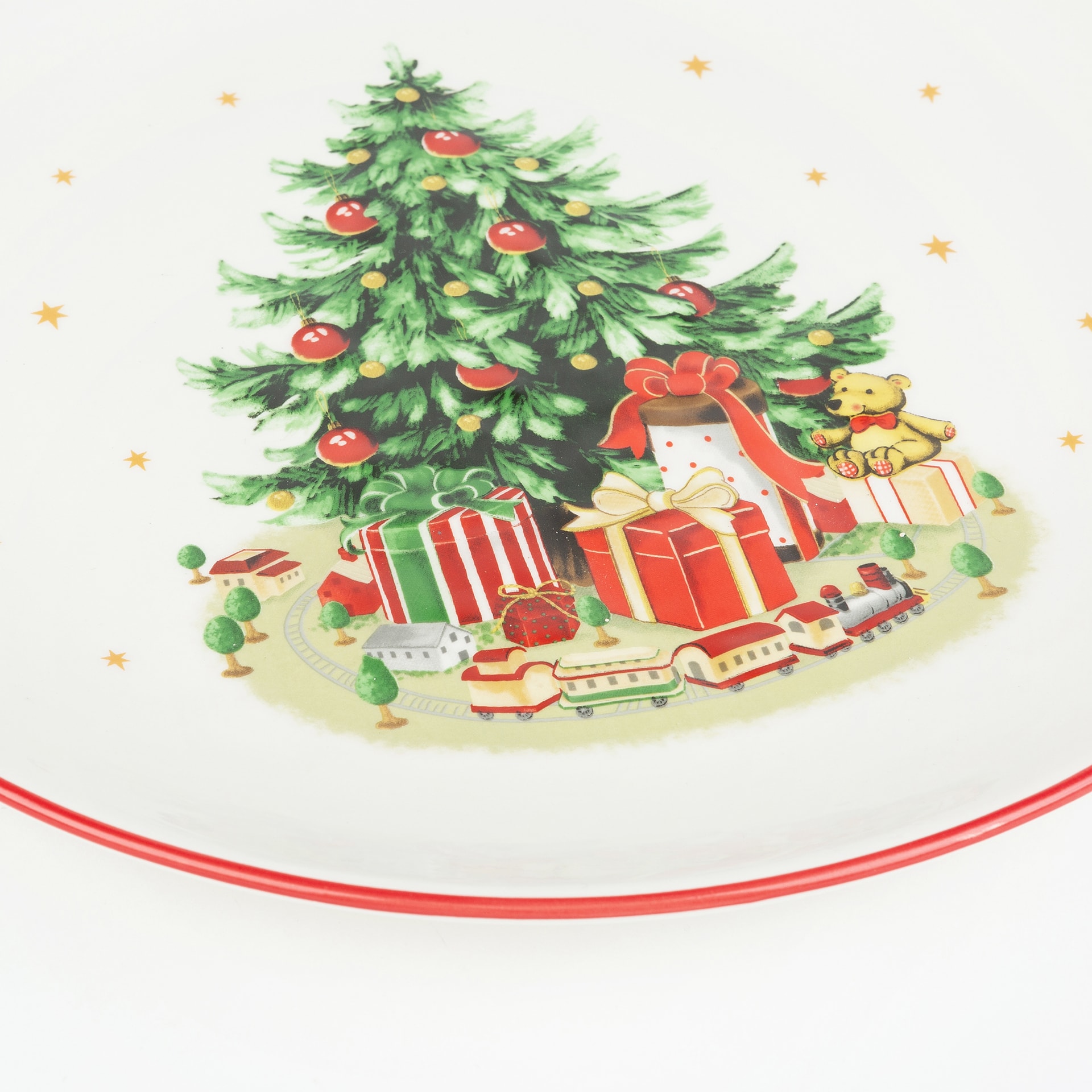 Plato de cer&aacute;mica con &aacute;rbol Navidad &Oslash;30cm
