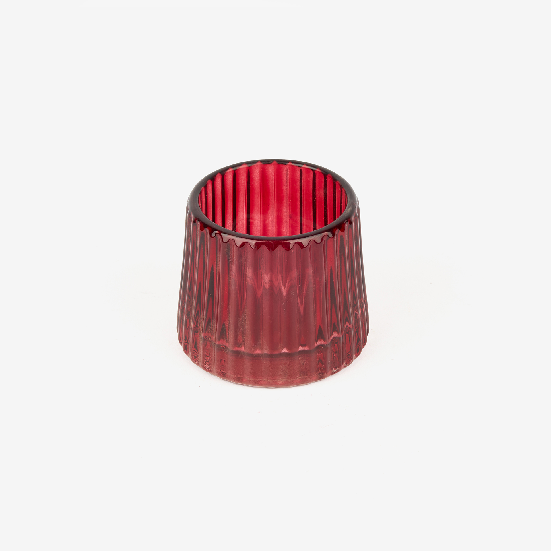 Candelabro de vidrio rojo