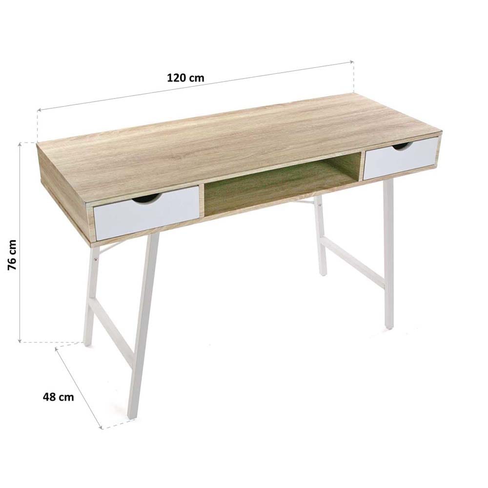 Escritorio de madera blanco 120x48x76cm