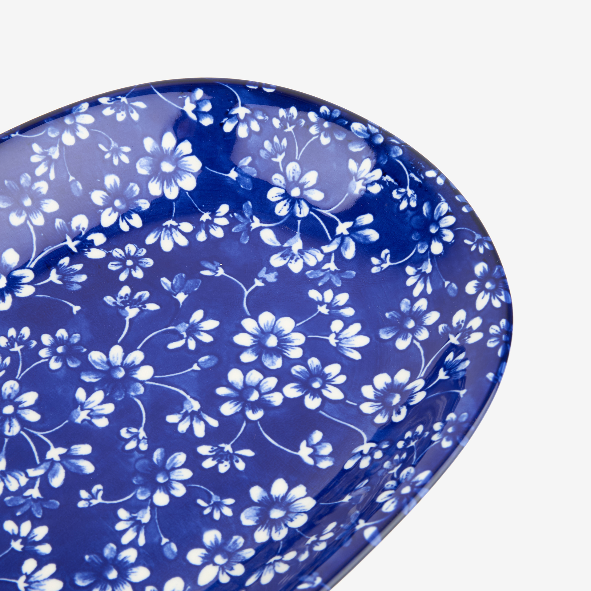 Bandeja ovalada de porcelana azul Nara 28cm