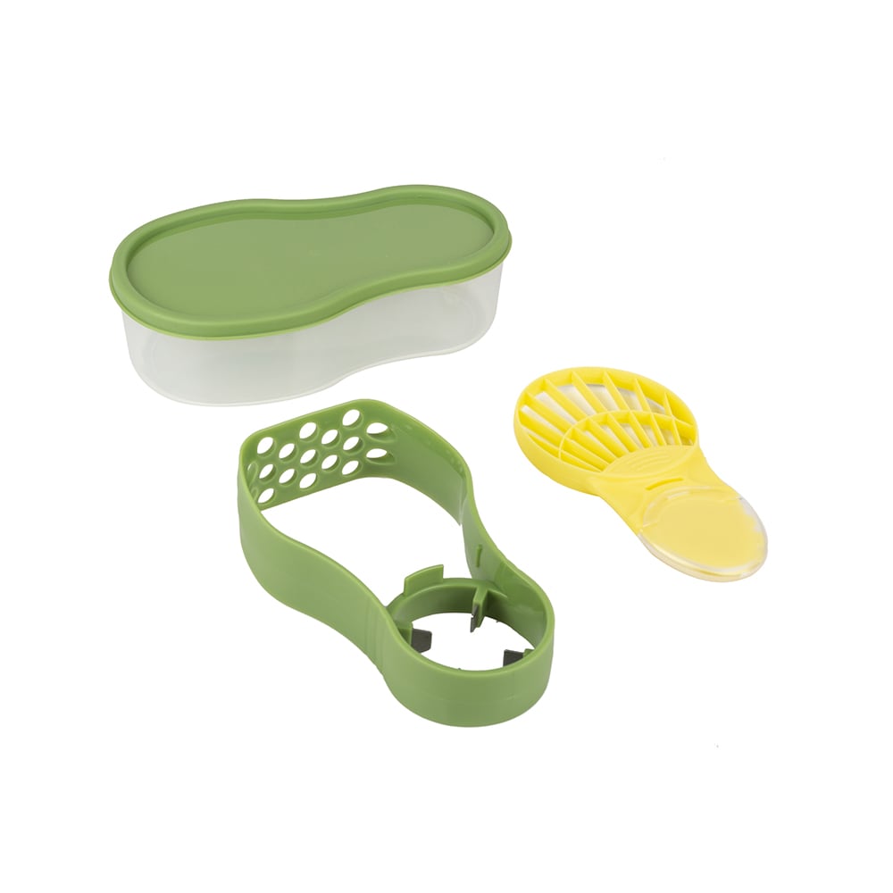 Set de utensilios aguacate de plástico 15x8x4cm
