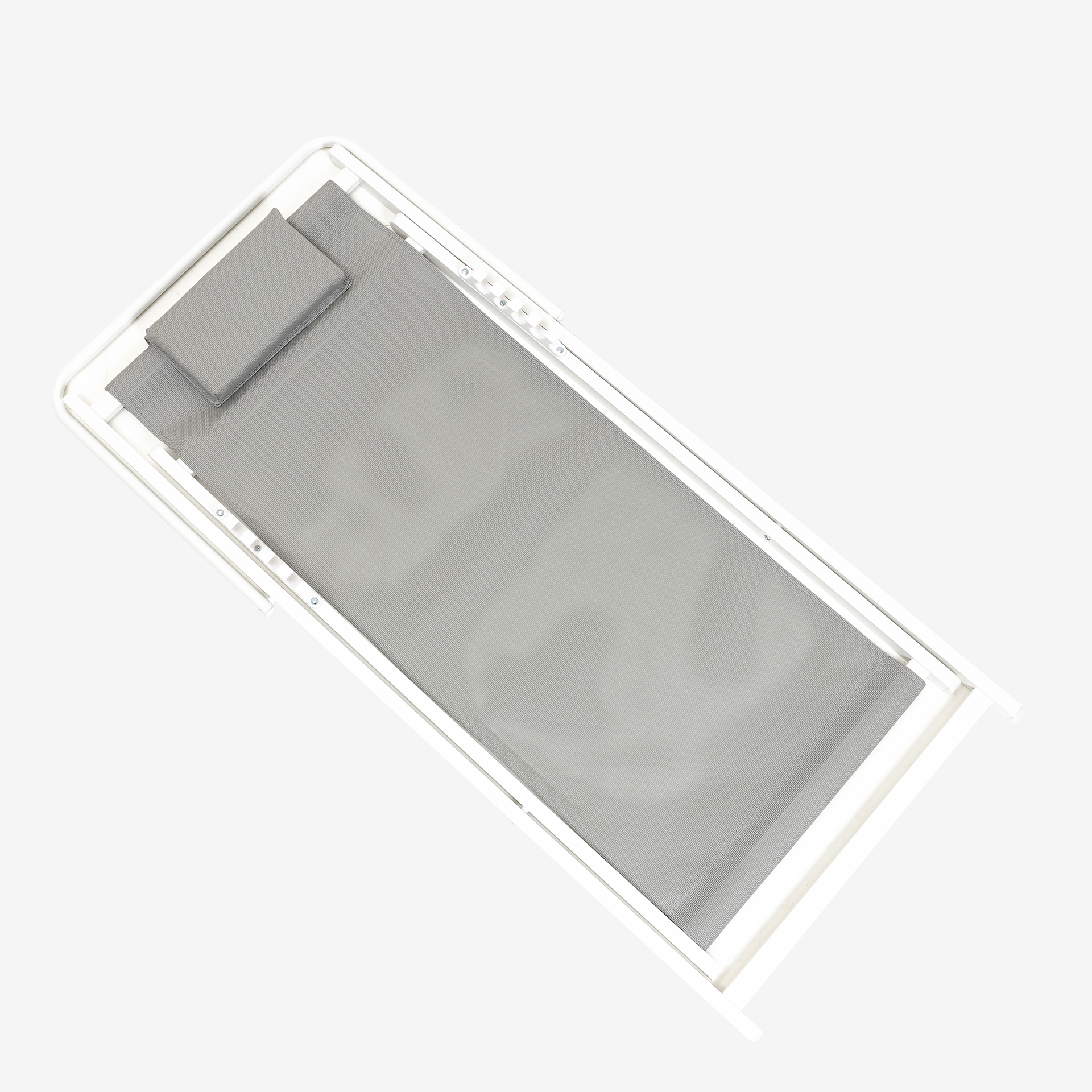 Hamaca reclinable de aluminio y textiline gris 104x58x76cm