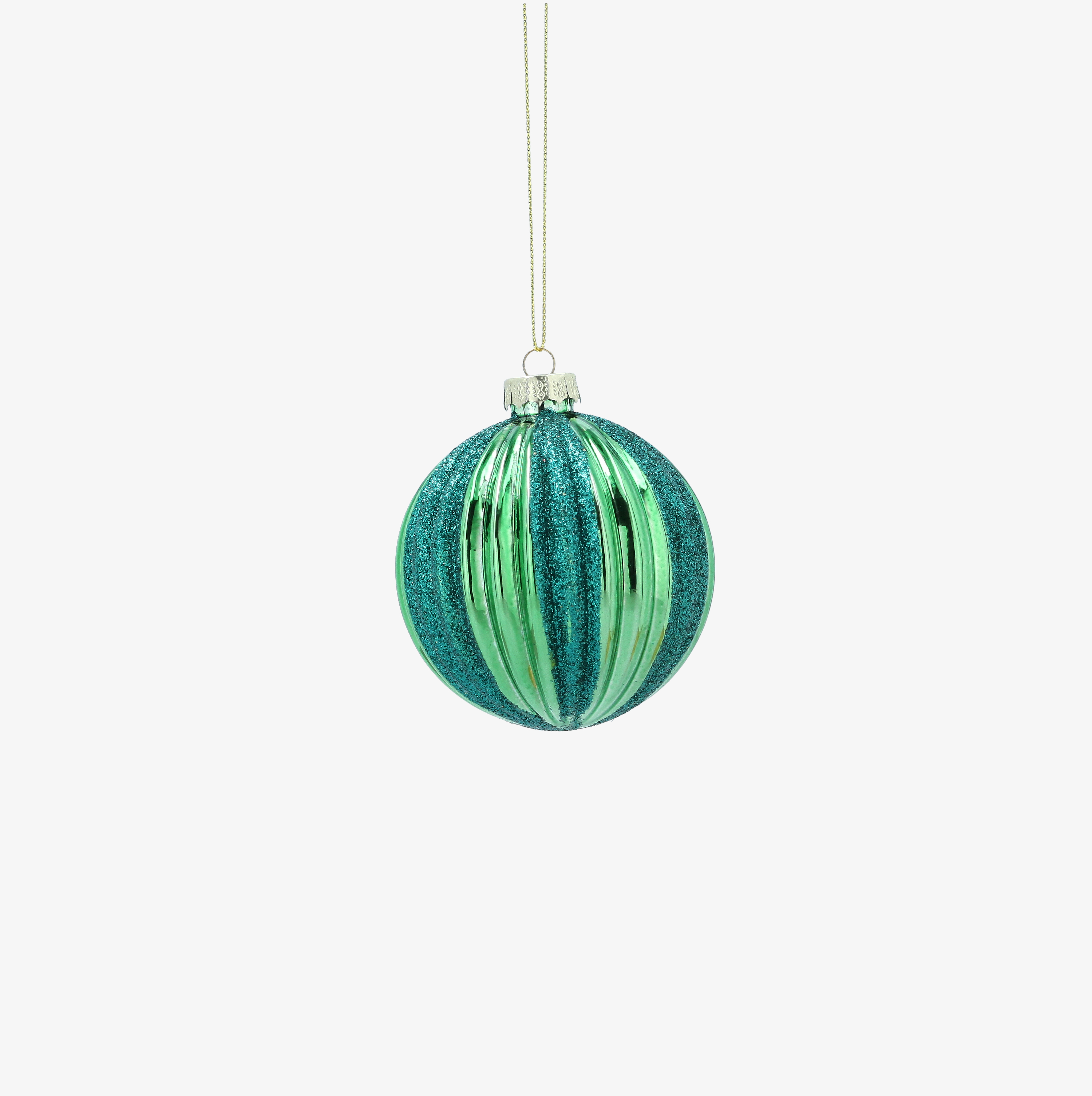 Bola de Navidad verde de cristal &Oslash;8cm