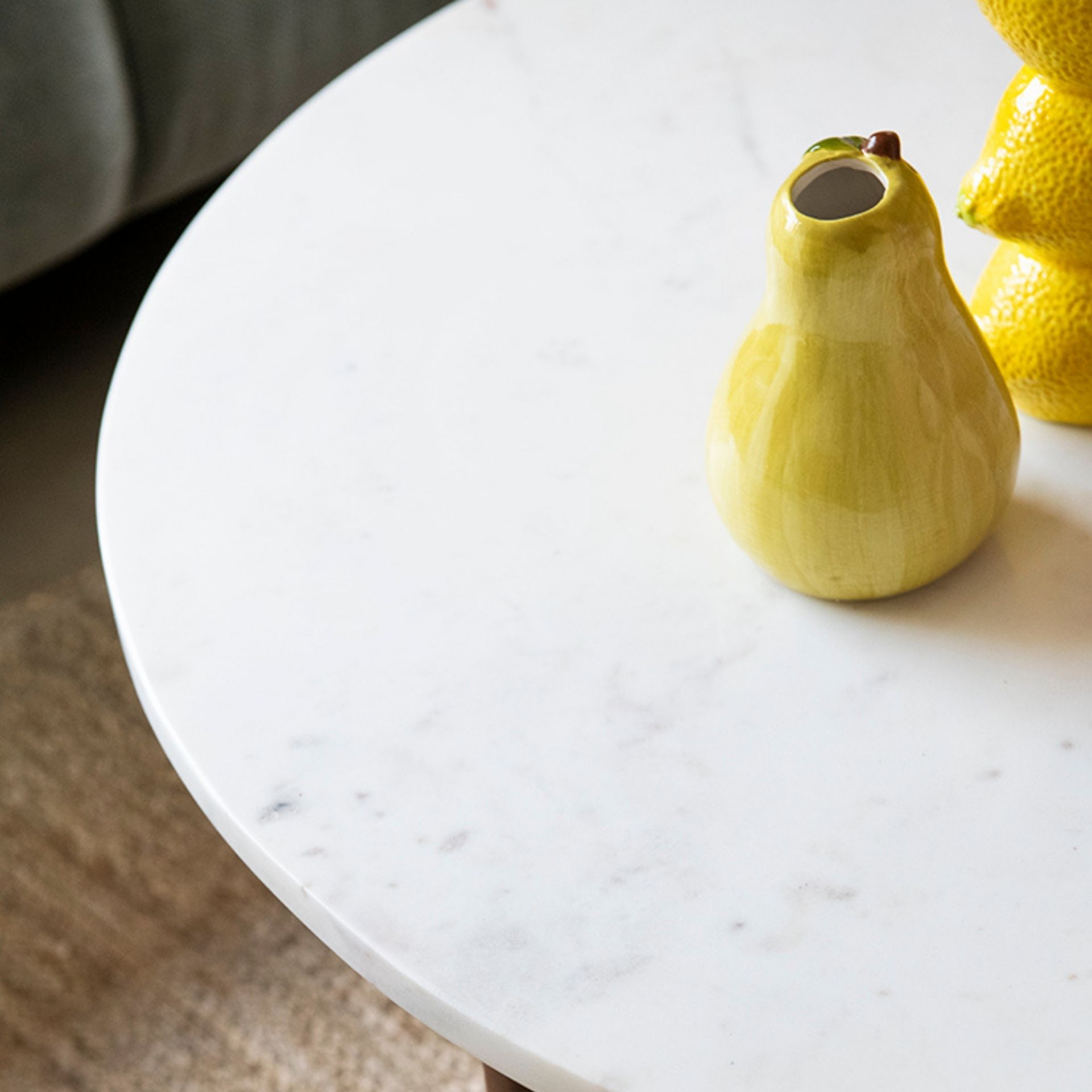 Mesa de centro con base de mármol Vilto Ø90x38cm Clau&Chloe