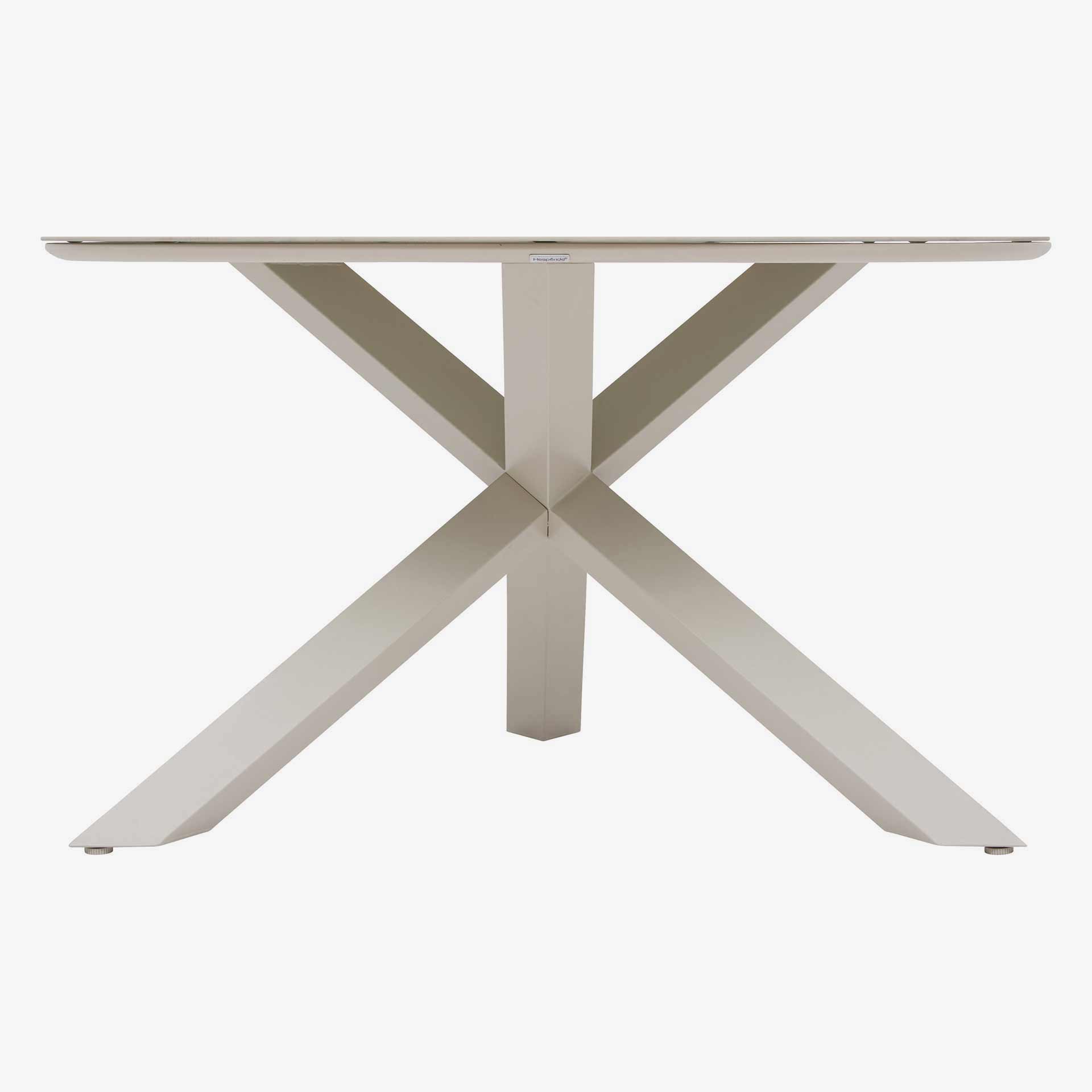 Mesa de comedor de jard&iacute;n de aluminio crema Oryxa &Oslash;130x75cm