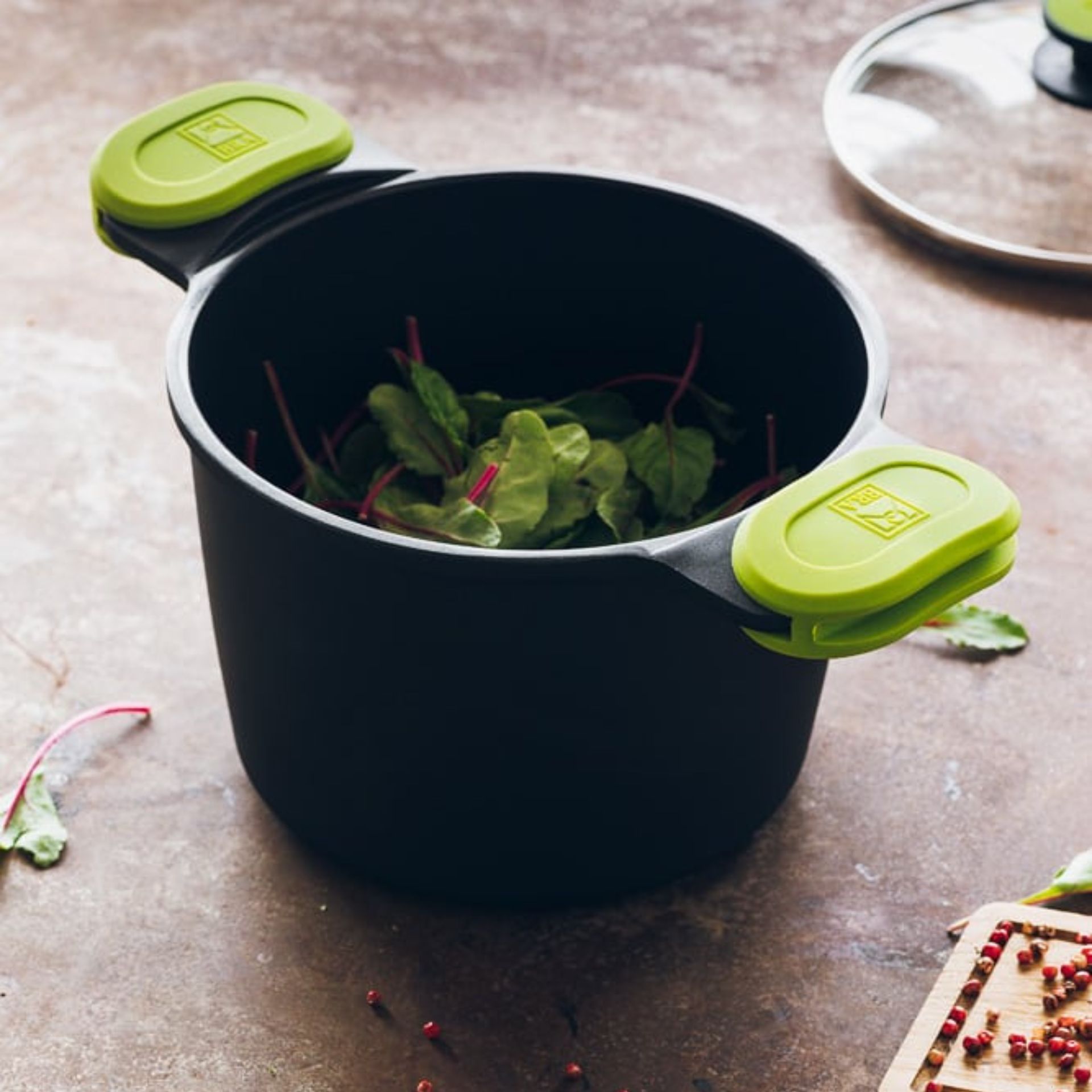 Olla con tapa de aluminio fundido antiadherente apta para inducción Foodie Ø20cm - BRA