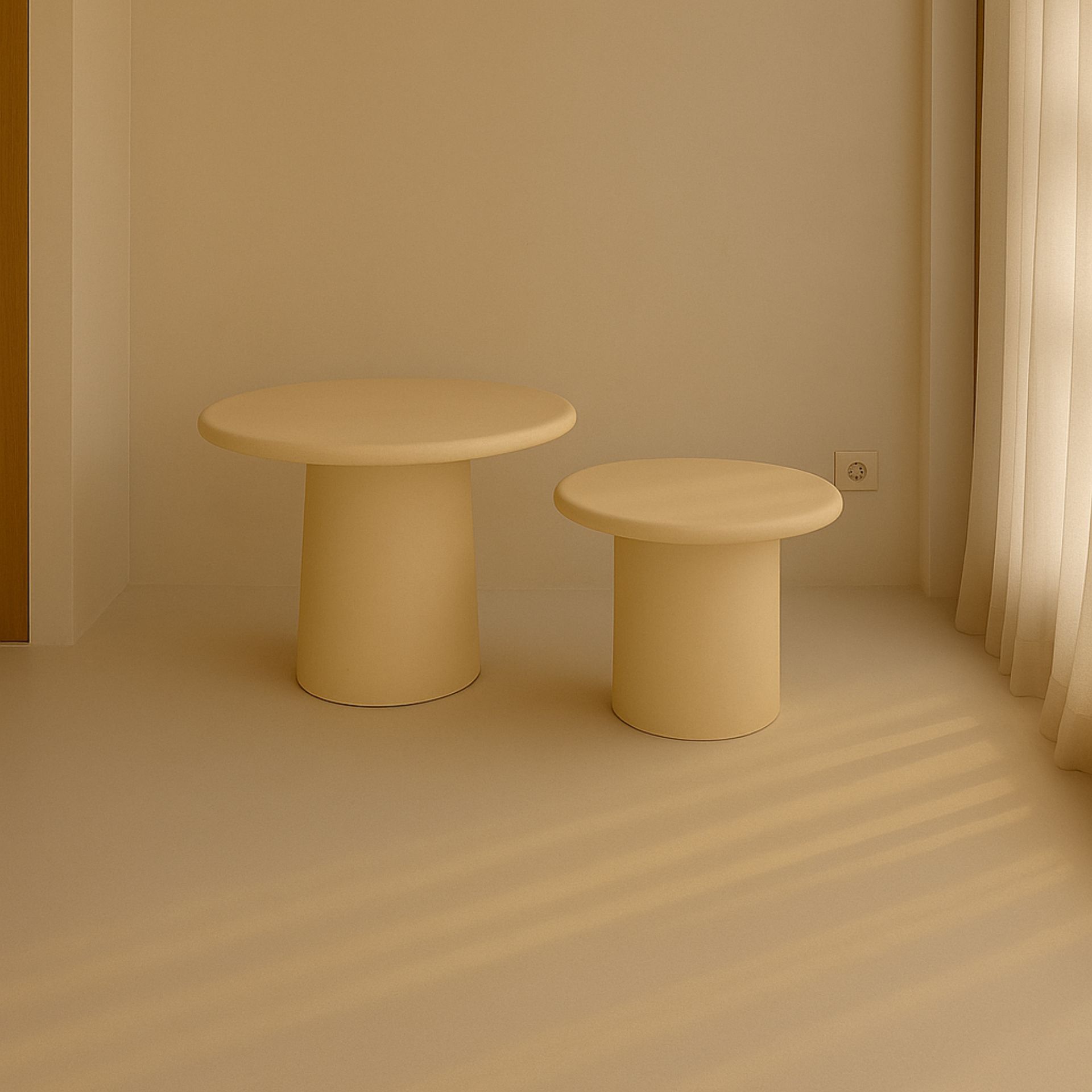 Set de 2 mesas auxiliares de microcemento Kurli 75/50cm Clau&Chloe