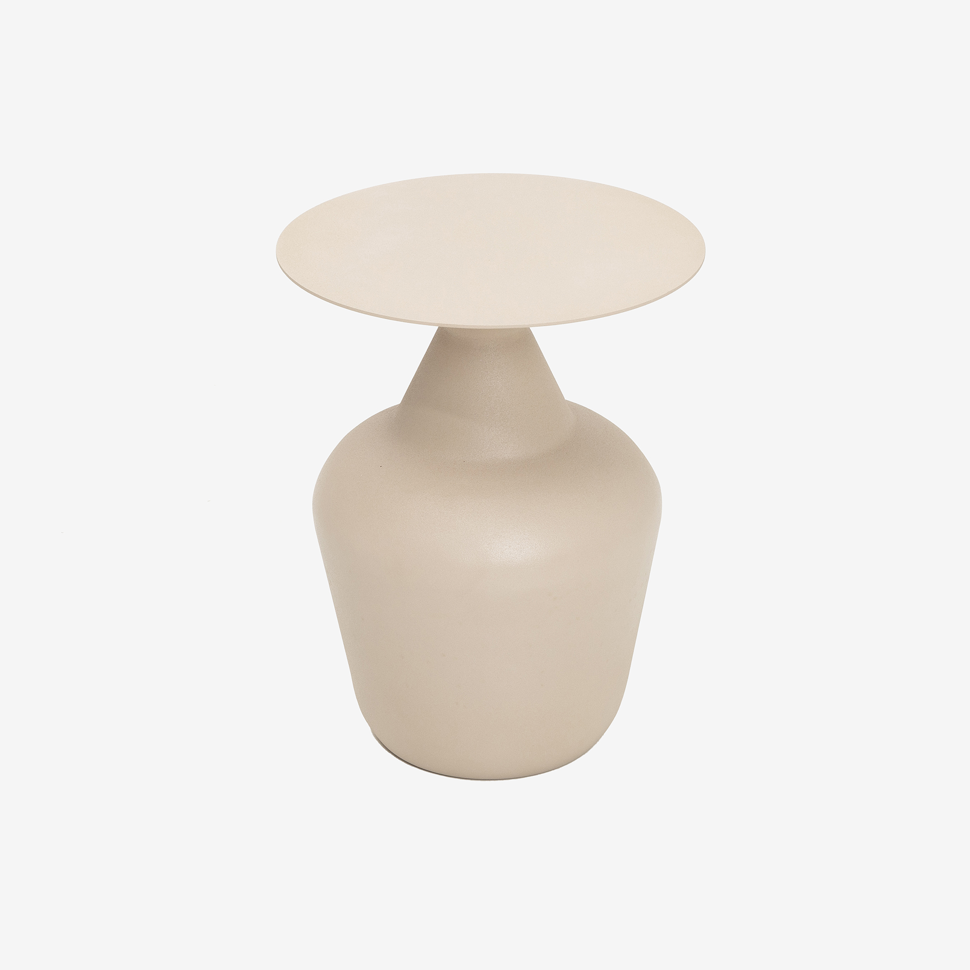 Mesa auxiliar de acero beige Maple &Oslash;38x49cm Clau&Chloe