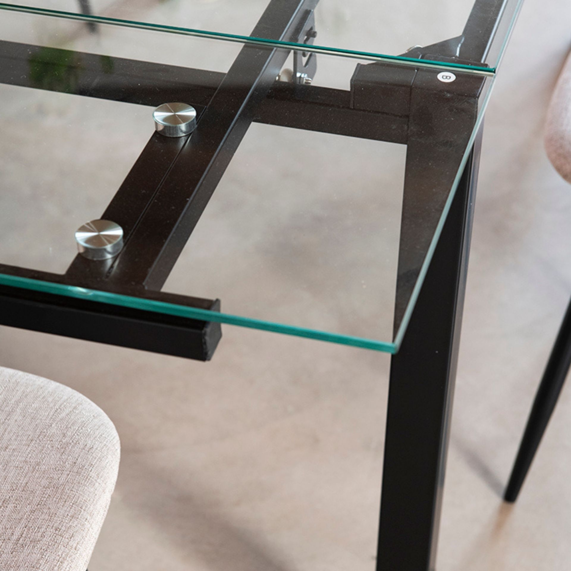 Mesa de comedor extensible de cristal Praga 200/140x80x76cm