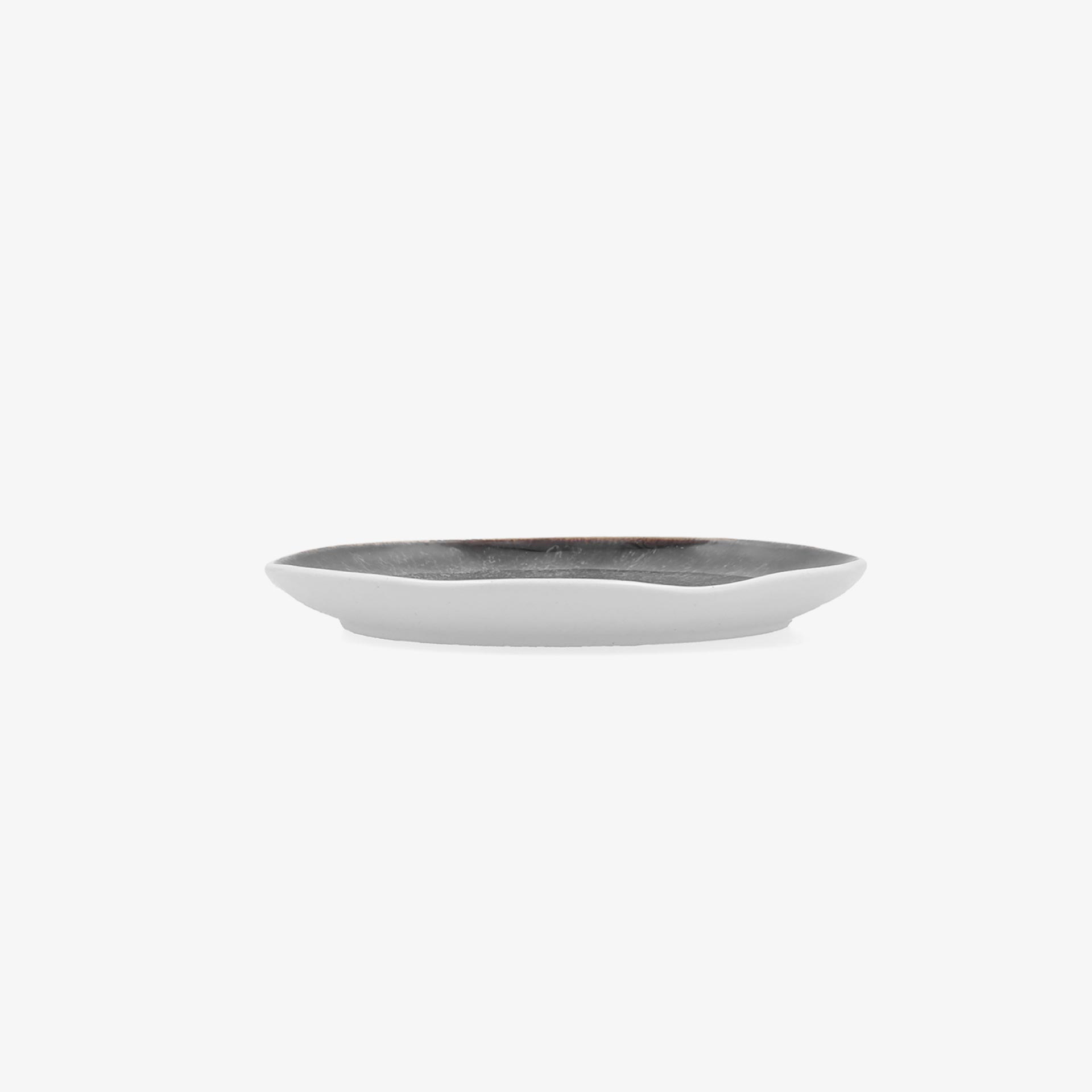 Plato de pan marr&oacute;n de porcelana Nero &Oslash;16cm
